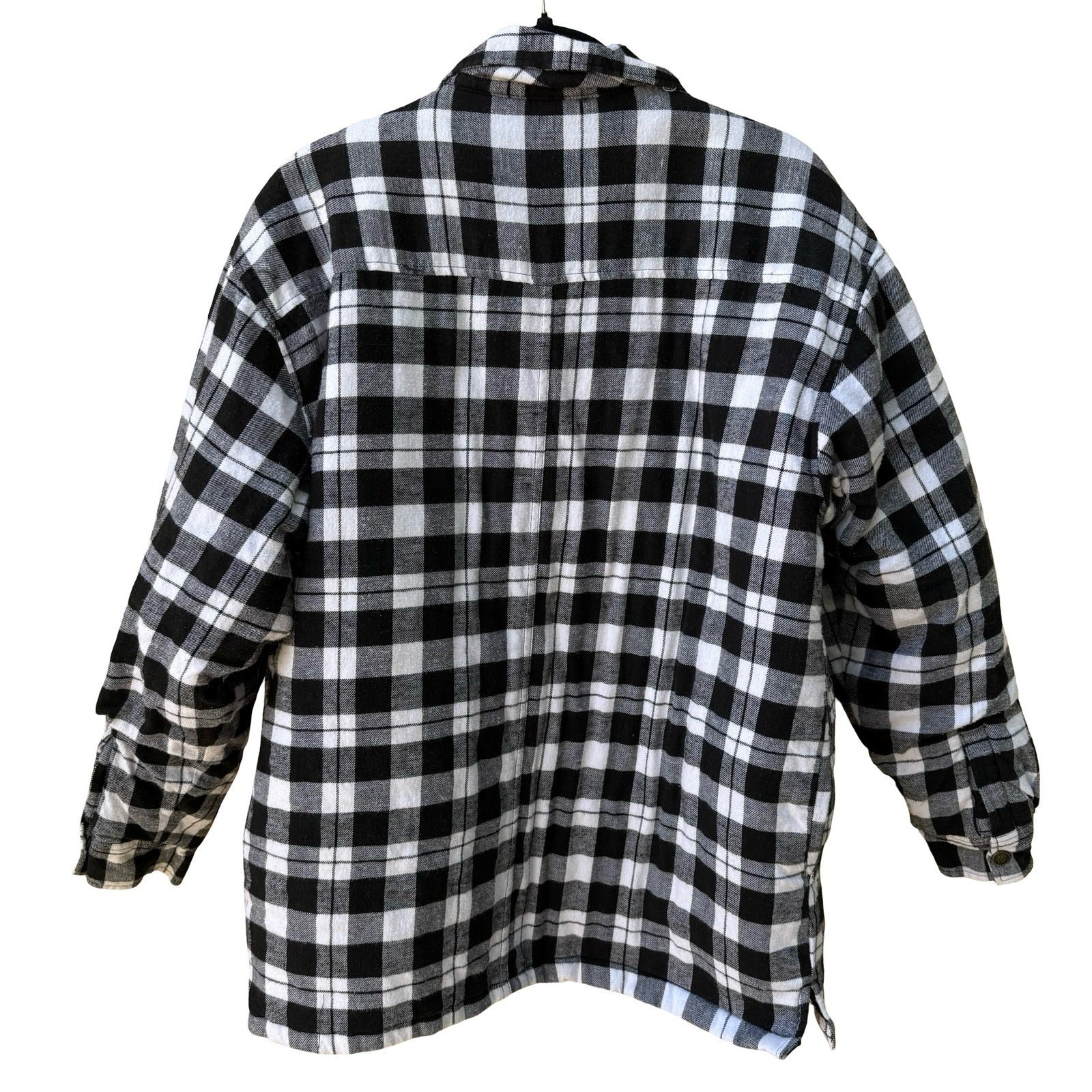 Dickies Mens Workwear Gorpcore Quilted Plaid Flannel Shirt Zip Jacket Shacket M