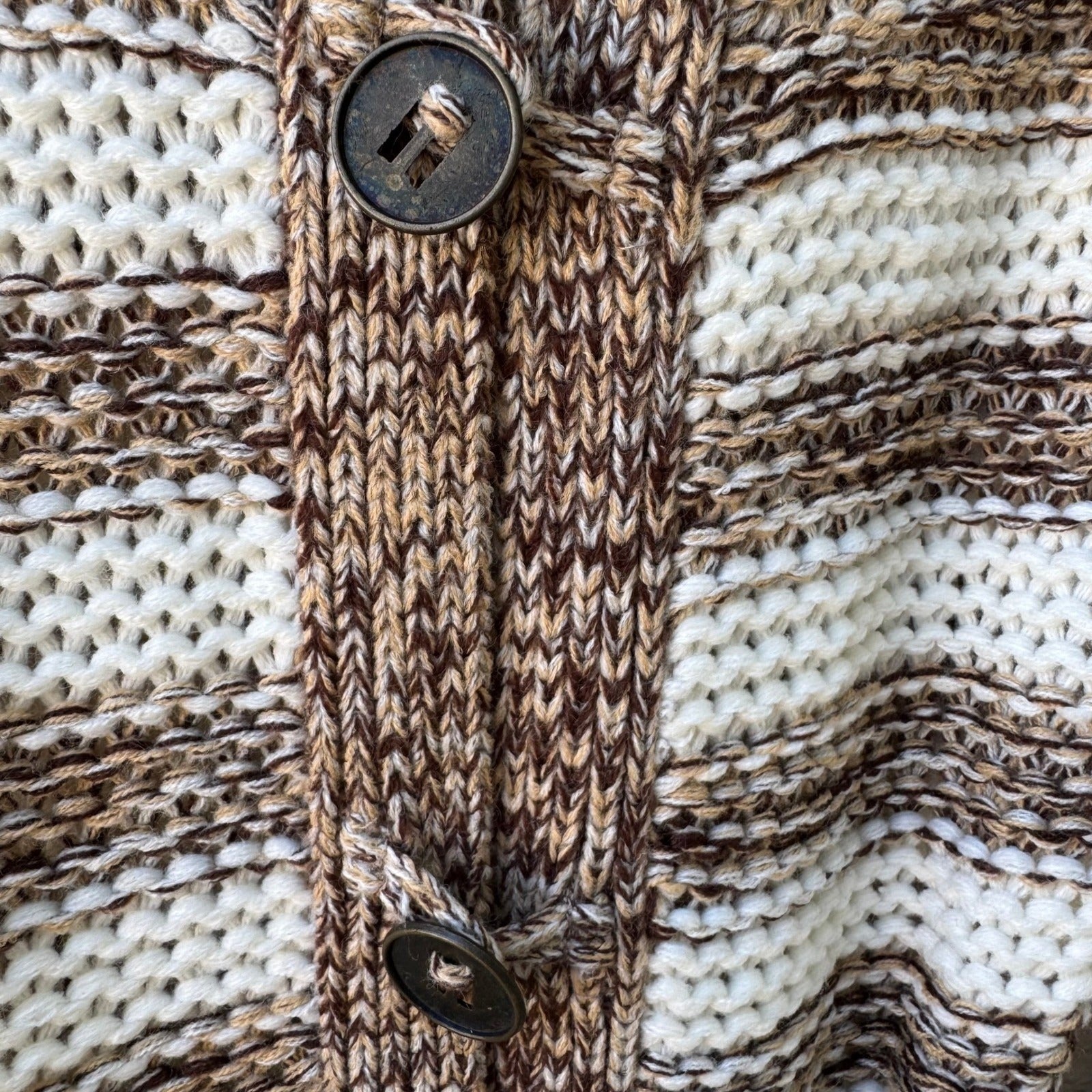 Ashley Boho Nordic Layering Hygge Striped Faux Fur Hooded Duster Cardigan S NEW