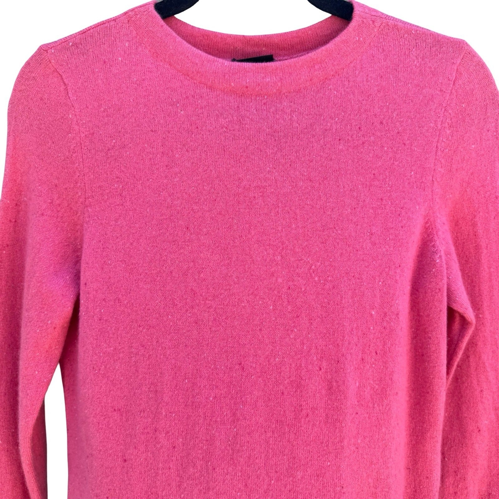 Talbots Pure Cashmere Crewneck Knit Sweater Hot Pink MP Long Sleeve Quiet Luxury