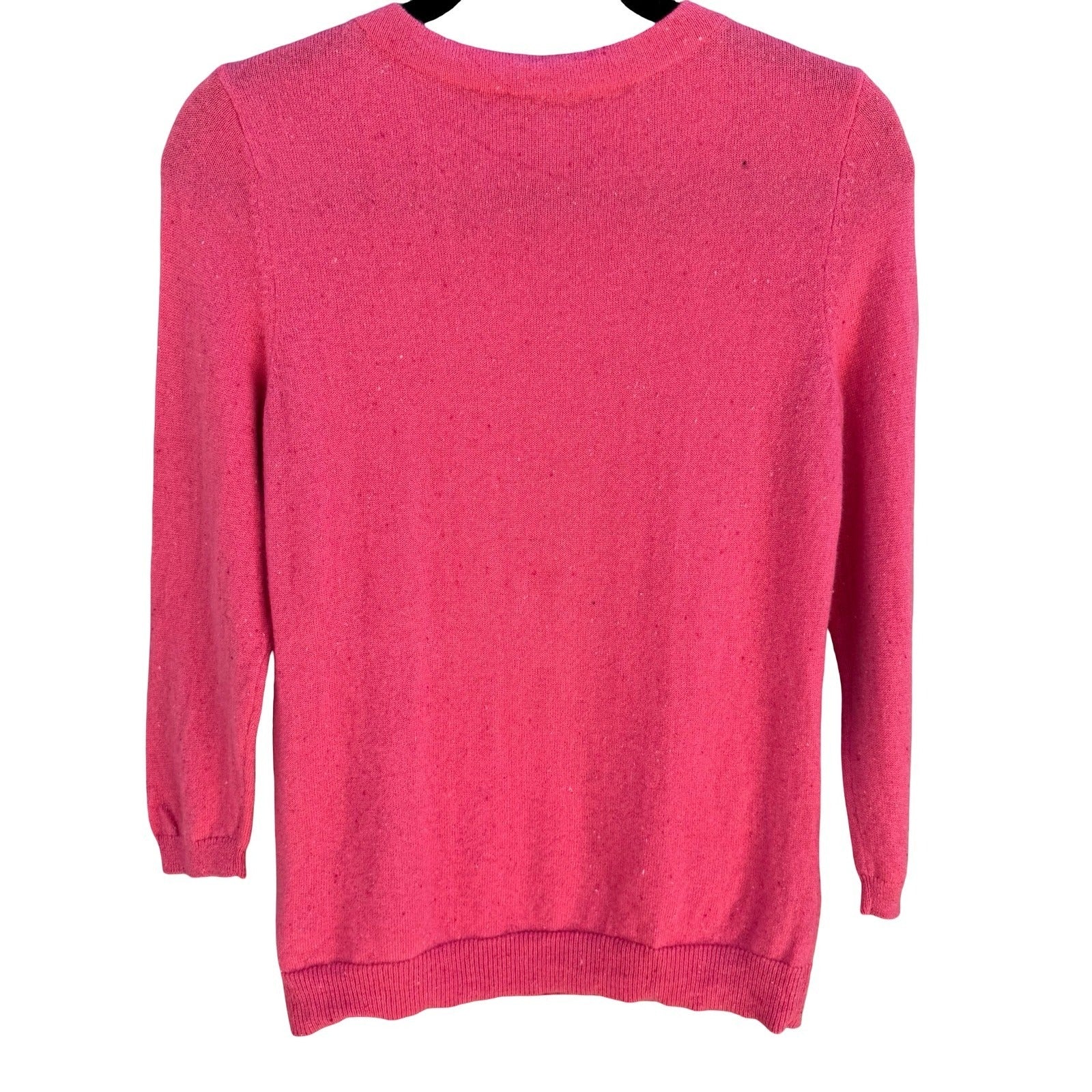 Talbots Pure Cashmere Crewneck Knit Sweater Hot Pink MP Long Sleeve Quiet Luxury
