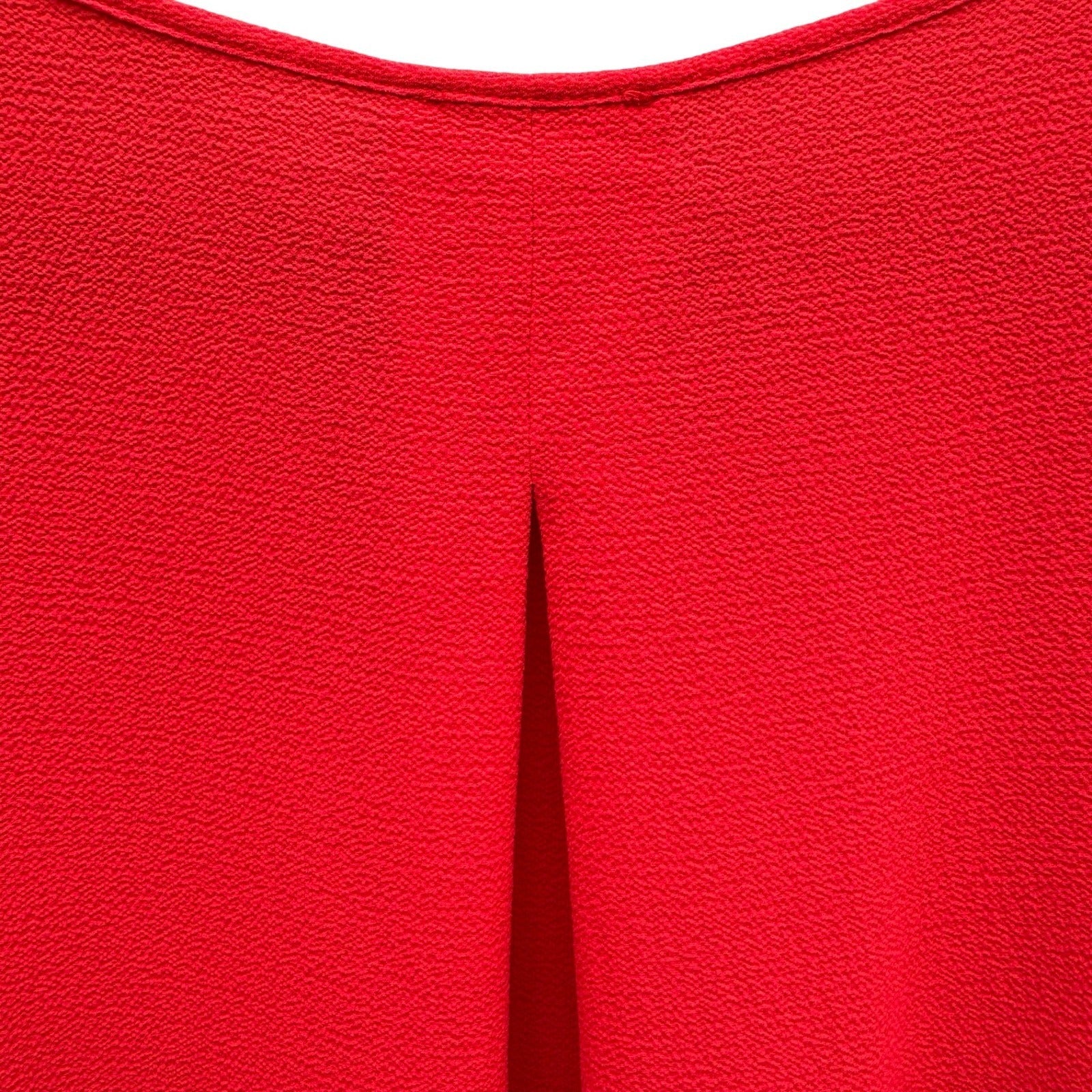 Vince Camuto Red Dolman Sleeve Textured Crepe Blouse Back Pleat Small Flowy Chic