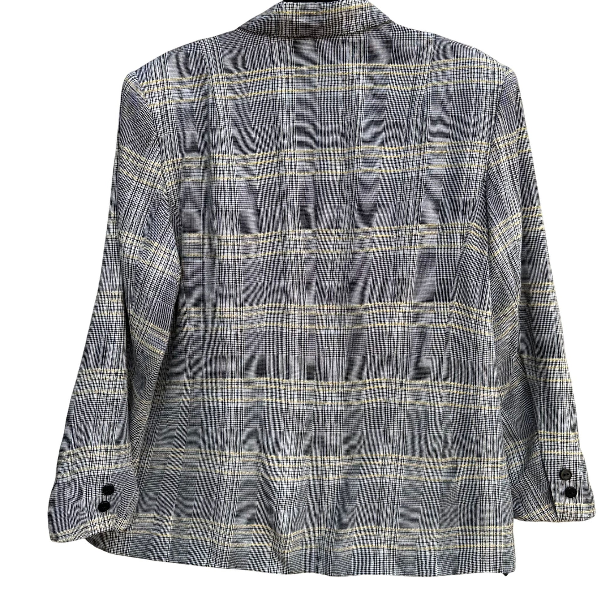 Leslie Fay Vintage 80s Womens Two Button Preppy Plaid Oversized Blazer Jacket 16