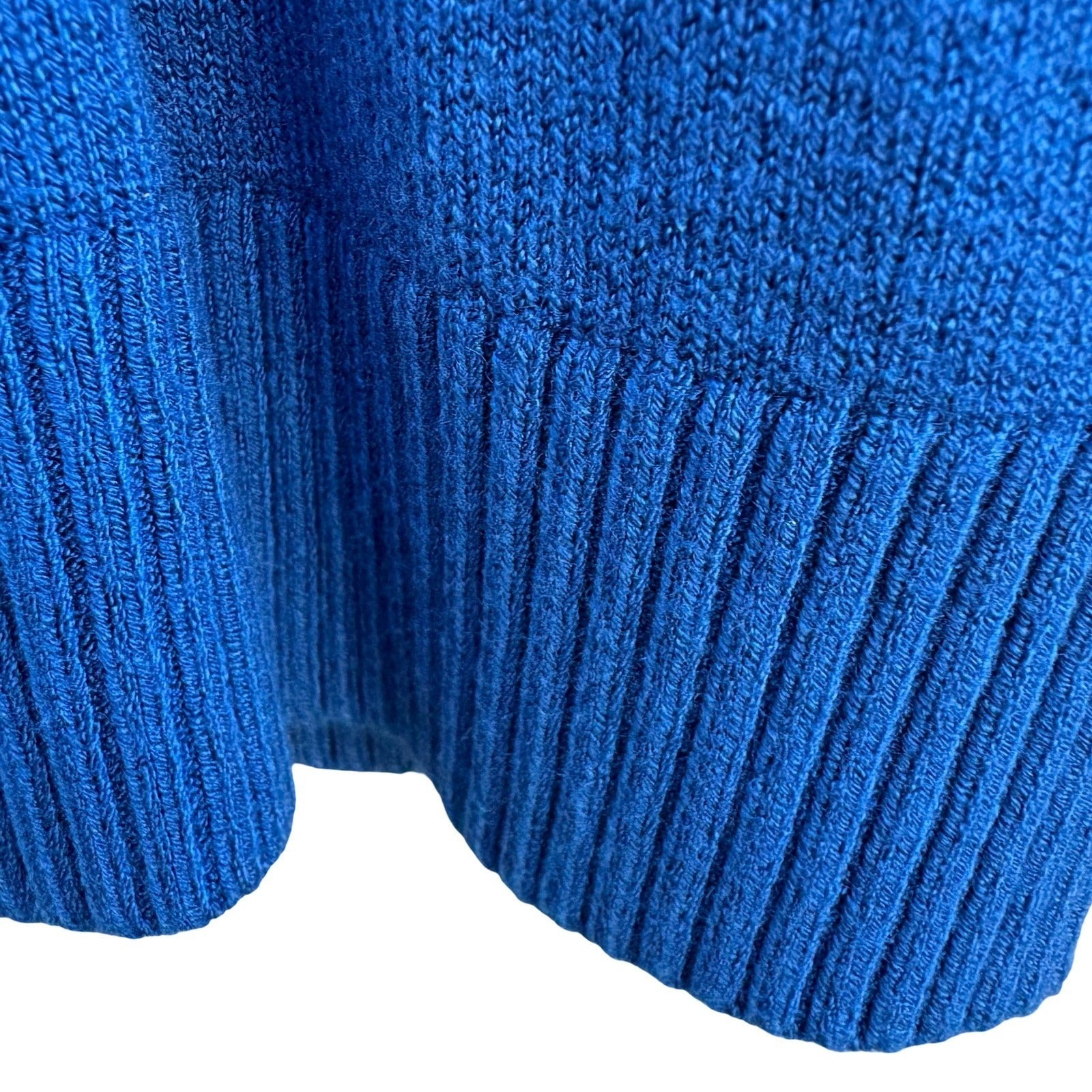 Vintage Blue Diamond Pointelle Rhinestone V-Neck Old Money Knit Cardigan Sweater