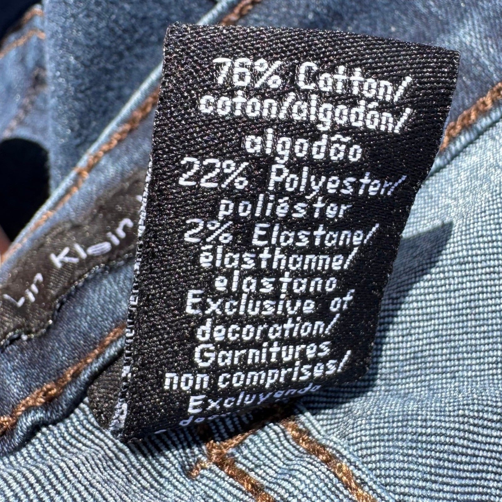 Calvin Klein Jeans Womens 14x32 Dark Wash Straight Leg Stretch Denim Blue Pants