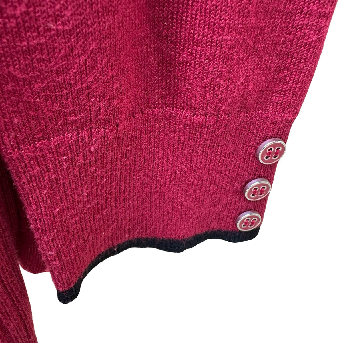 89th + Madison Dark Academia Minimalist Ribbed Open Front Cardigan Burgundy M