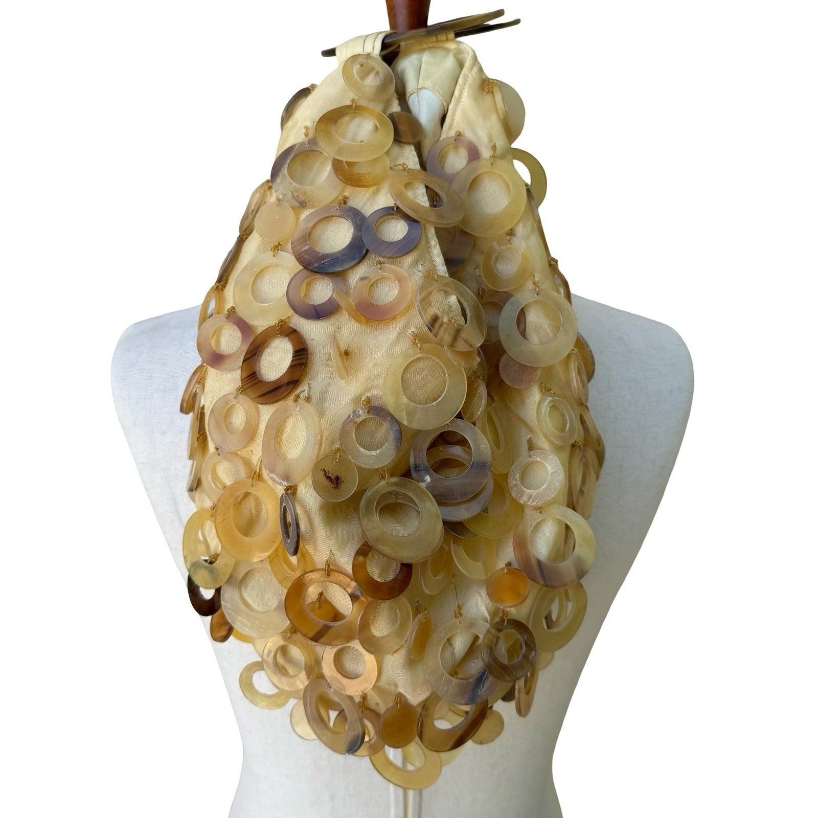 Adrienne Vittadini Vintage Amber Ring Handle Hobo Butter Yellow Tortoise Handbag