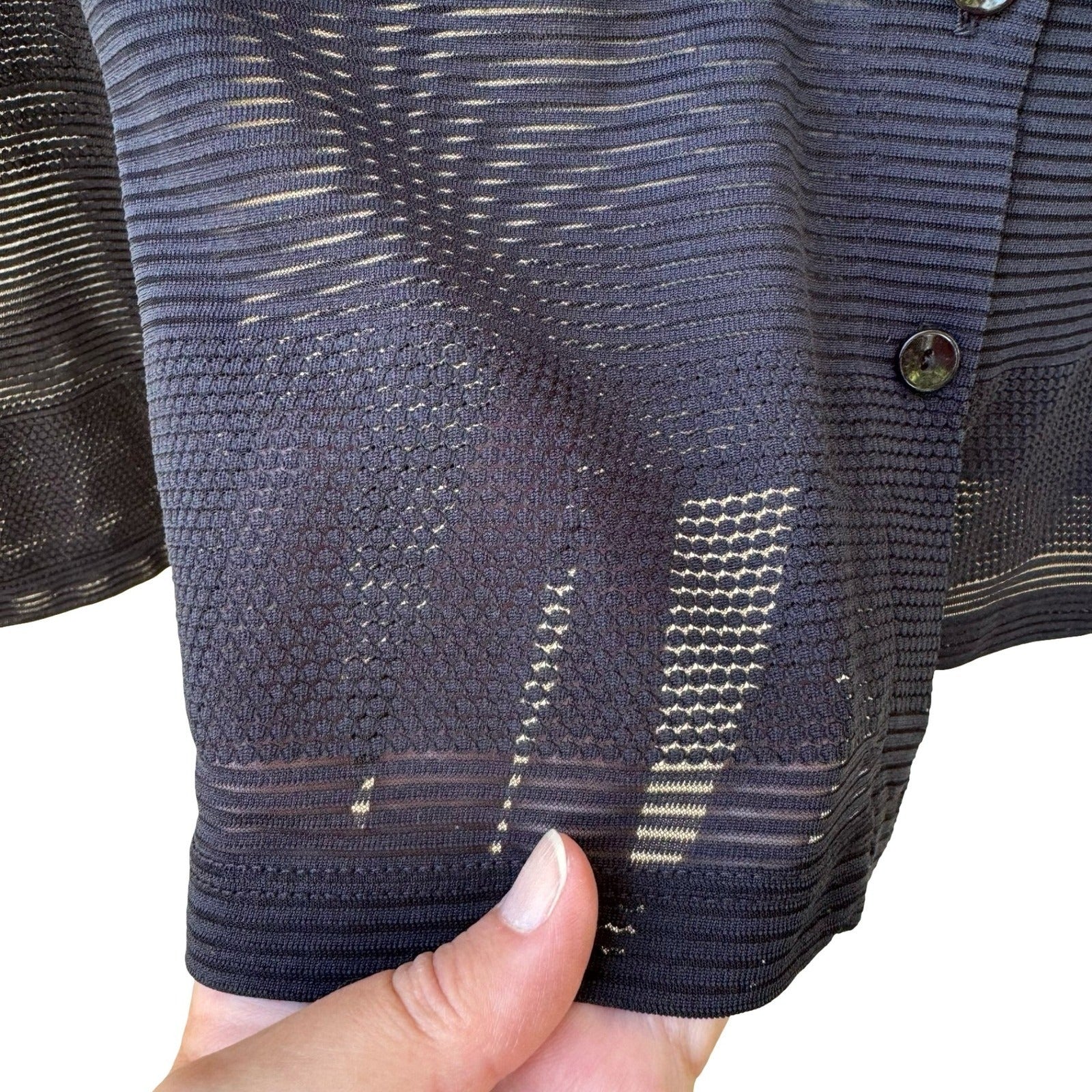 Rampage Vintage 90s Y2K Black Sheer Textured Knit Shirt Grunge Goth Minimalist M