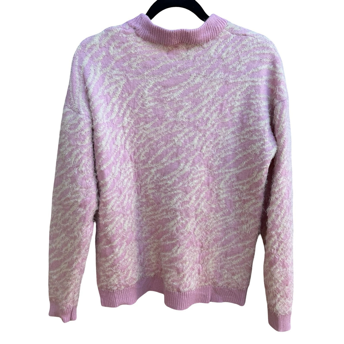 Simply Styled Vintage Y2K Coquette Fuzzy Eyelash Knit Girly Sweater Pastel Pink