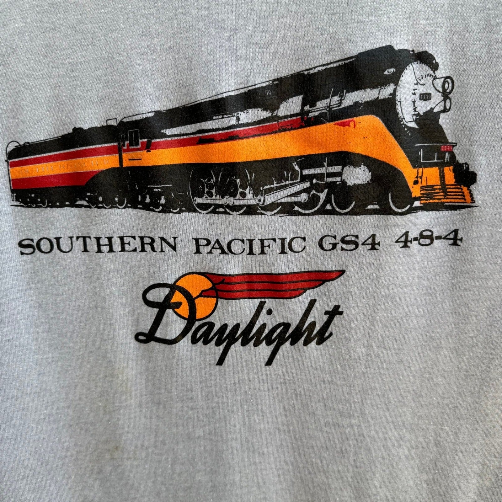 Vintage Tee Jays Southern Pacific GS4 4-8-4 Daylight Train Shirt L Americana USA