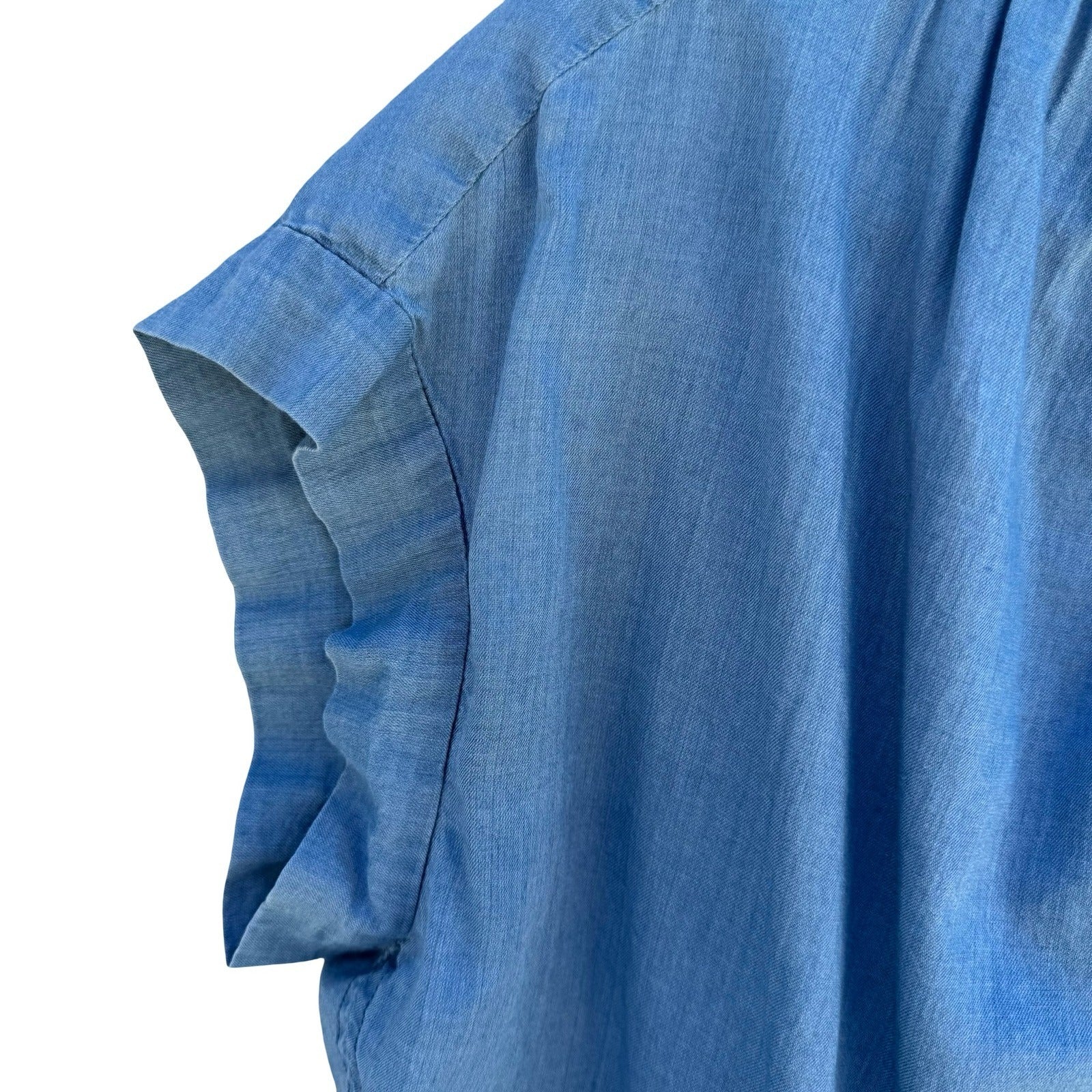 Madewell Chambray Minimalist Central Drapey Sleeve Shirt XS Coastal Oversized