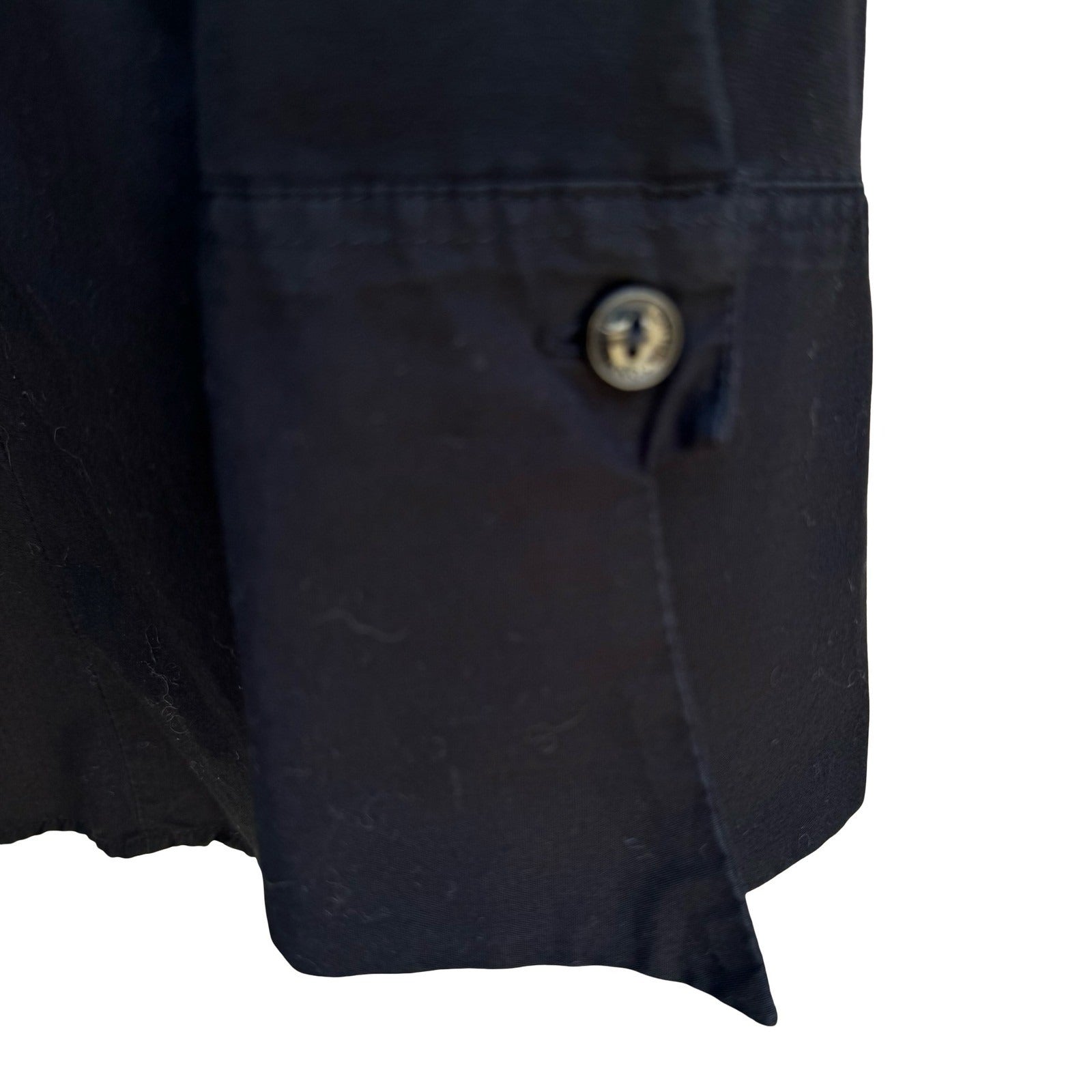Anne Fontaine Paris Connie Black French Pima Cotton 3/4 Sleeve Minimalist Shirt