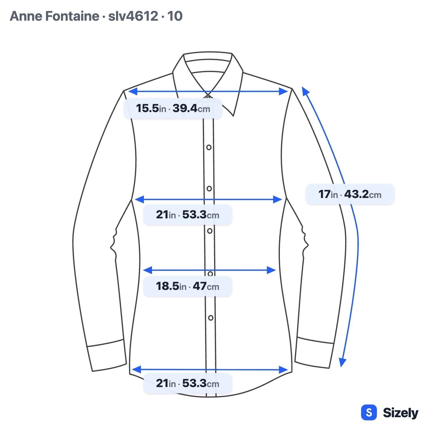 Anne Fontaine Paris Connie Black French Pima Cotton 3/4 Sleeve Minimalist Shirt