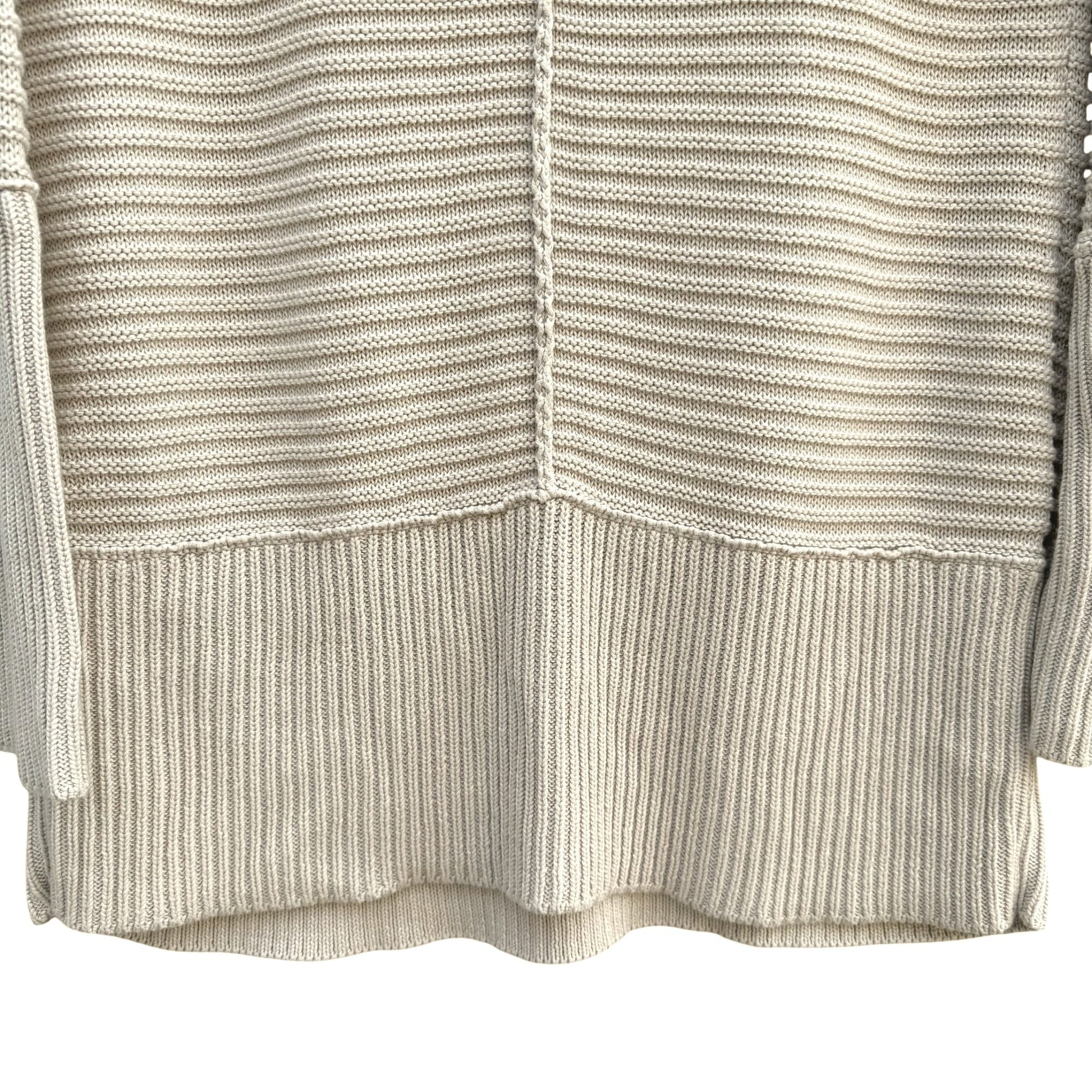Marla Wynne Tan Ribbed Turtleneck Pullover Bell Sleeve Knit Sweater Lagenlook XS