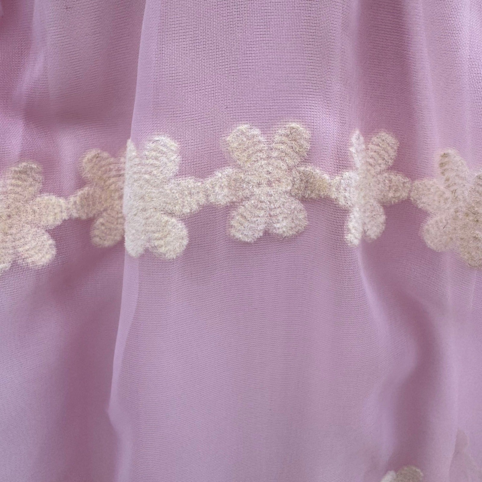 Emma Domb Vintage 70s Pink Chiffon Floral Embroidered Ruffle Halter Maxi Dress