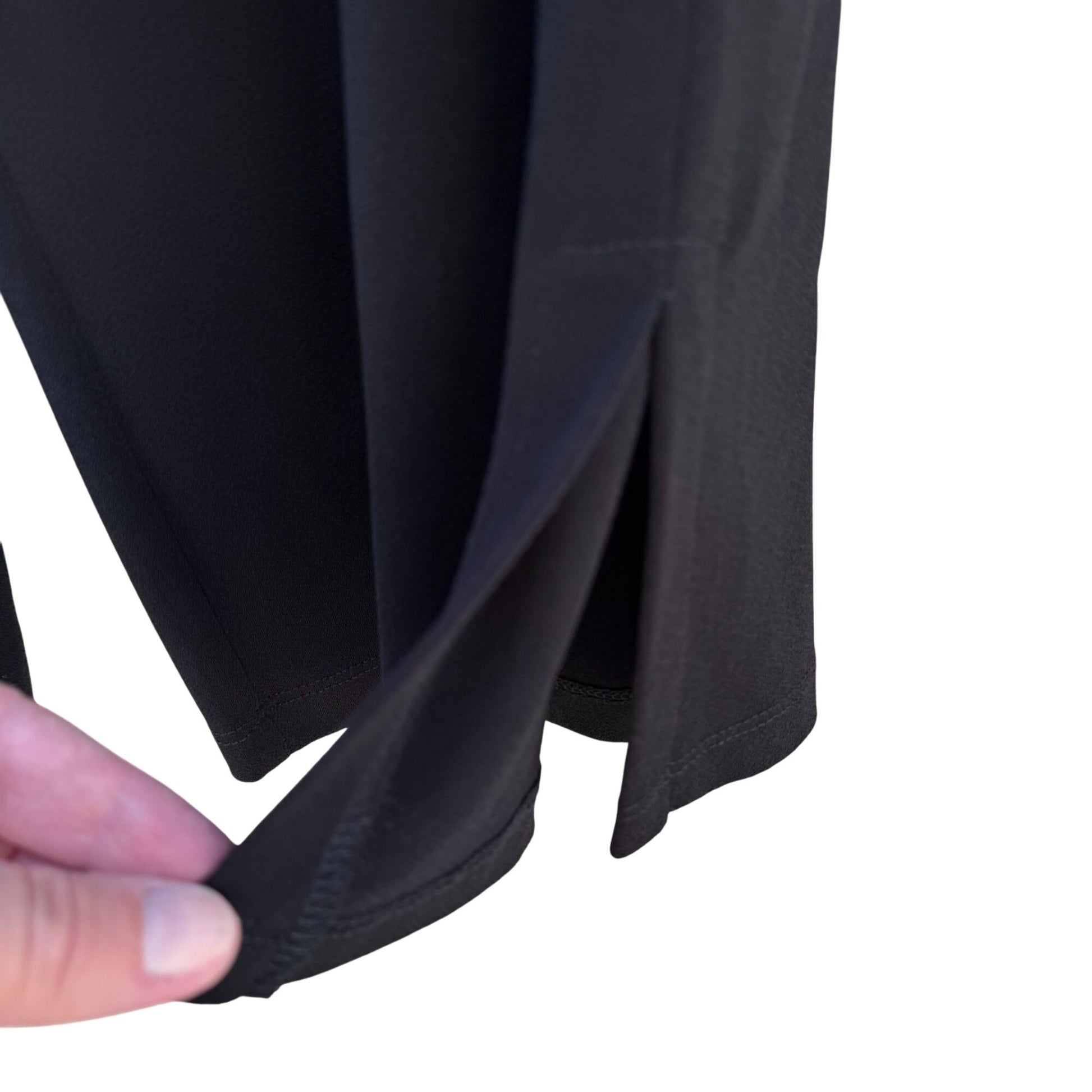 Simonton Says Womens Stretch Black Wide-Leg Side Hem Slit Cropped Dress Pants L