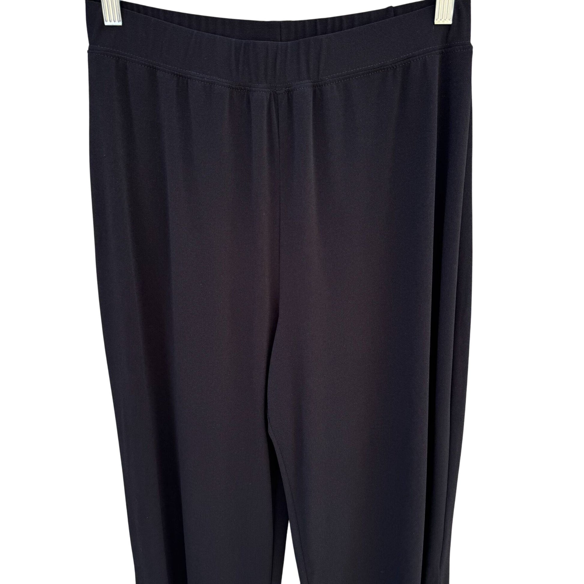 Simonton Says Womens Stretch Black Wide-Leg Side Hem Slit Cropped Dress Pants L