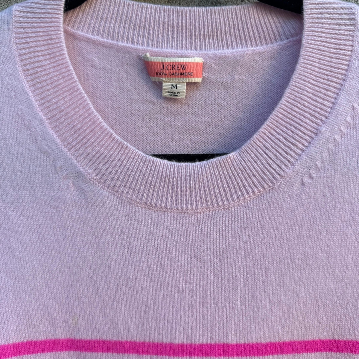 J.Crew Luxury Cashmere Barbiecore Coquette Striped Quiet Luxury Preppy Sweater M