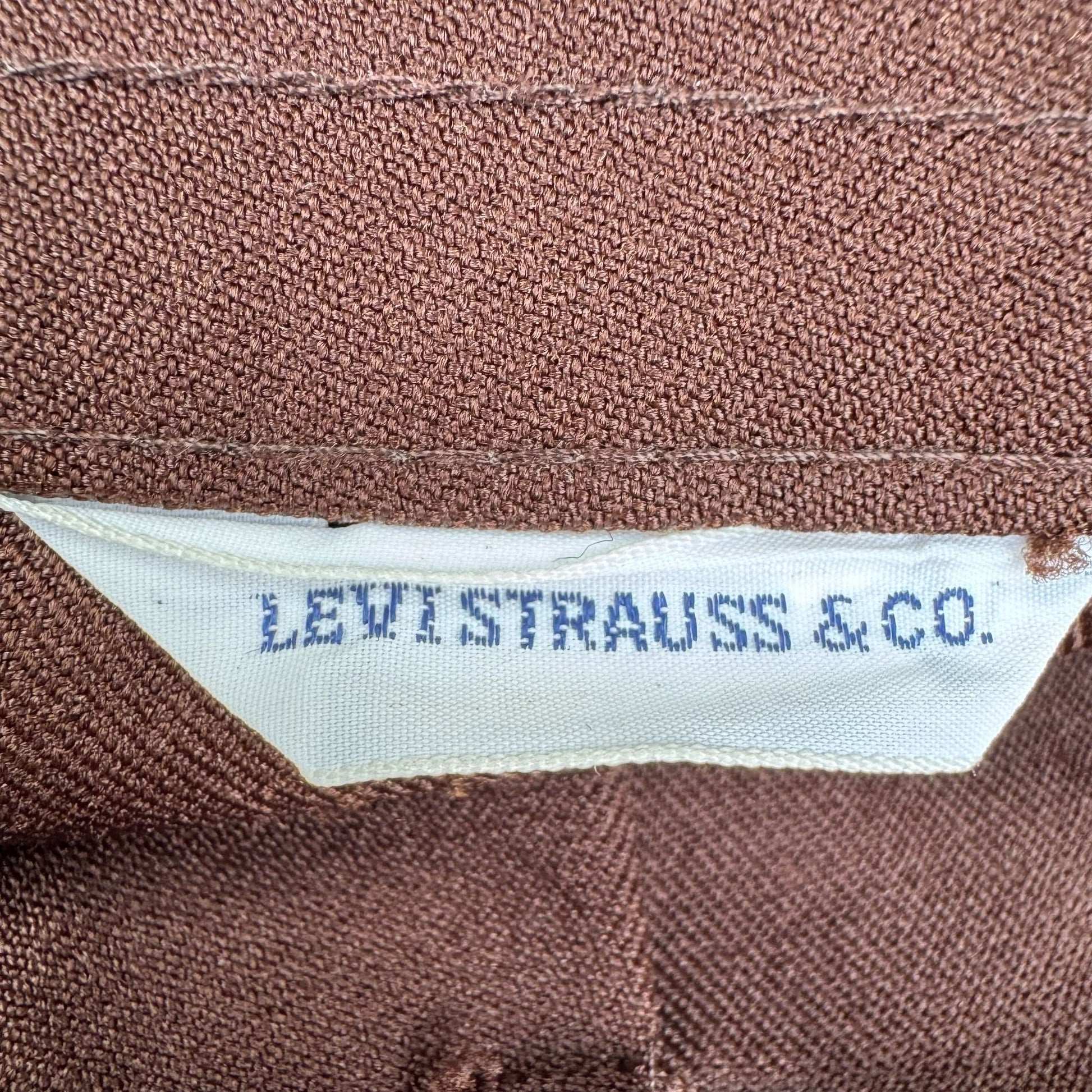 Levi Strauss & Co Vintage 70s 80s Womens Brown High-Waisted Straight-Leg Pants