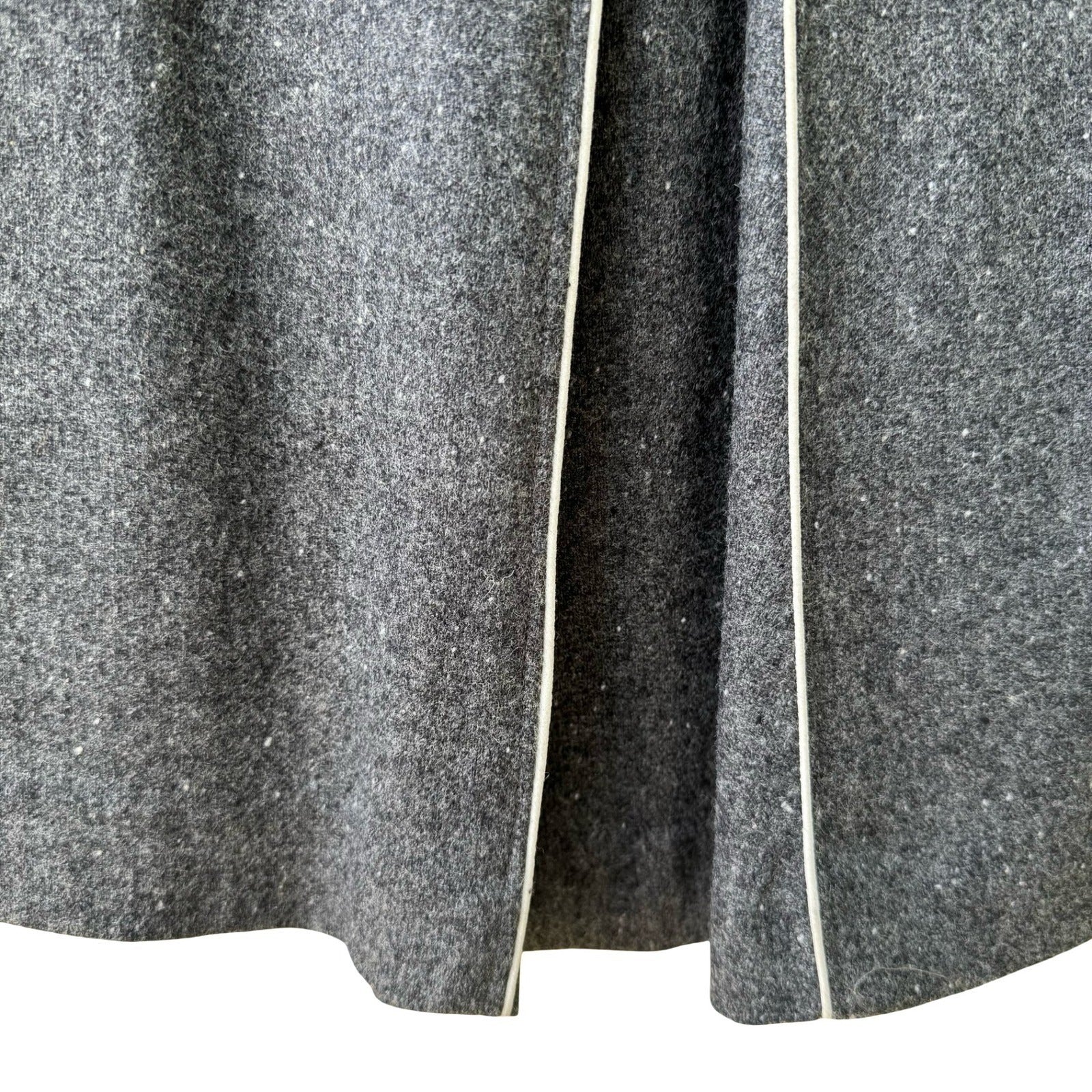 Filippa Y2K Minimalist Preppy Tailored Wool Blend Speckled Tweed Skirt Grey 2