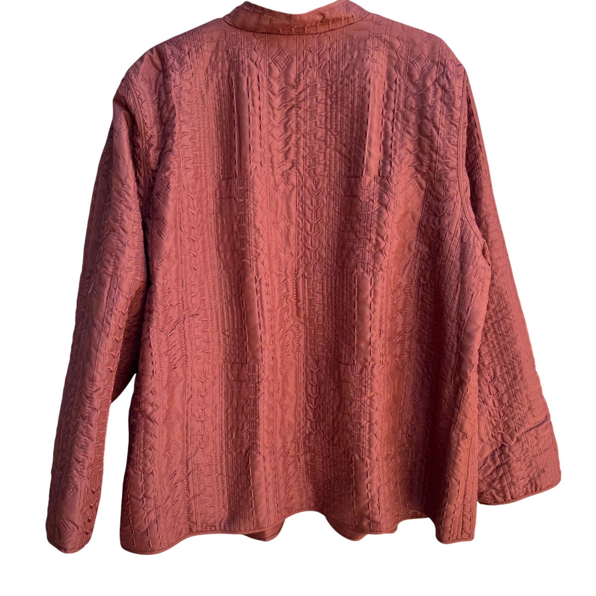 Alfred Dunner Vintage Womens Quilted Rust Mandarin Collar Jacket Blazer 20W