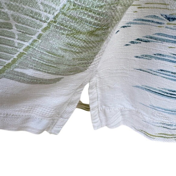 Tommy Bahama Vintage Silk Mens Tropical Leaf Print Athleisure Button-Up Shirt L