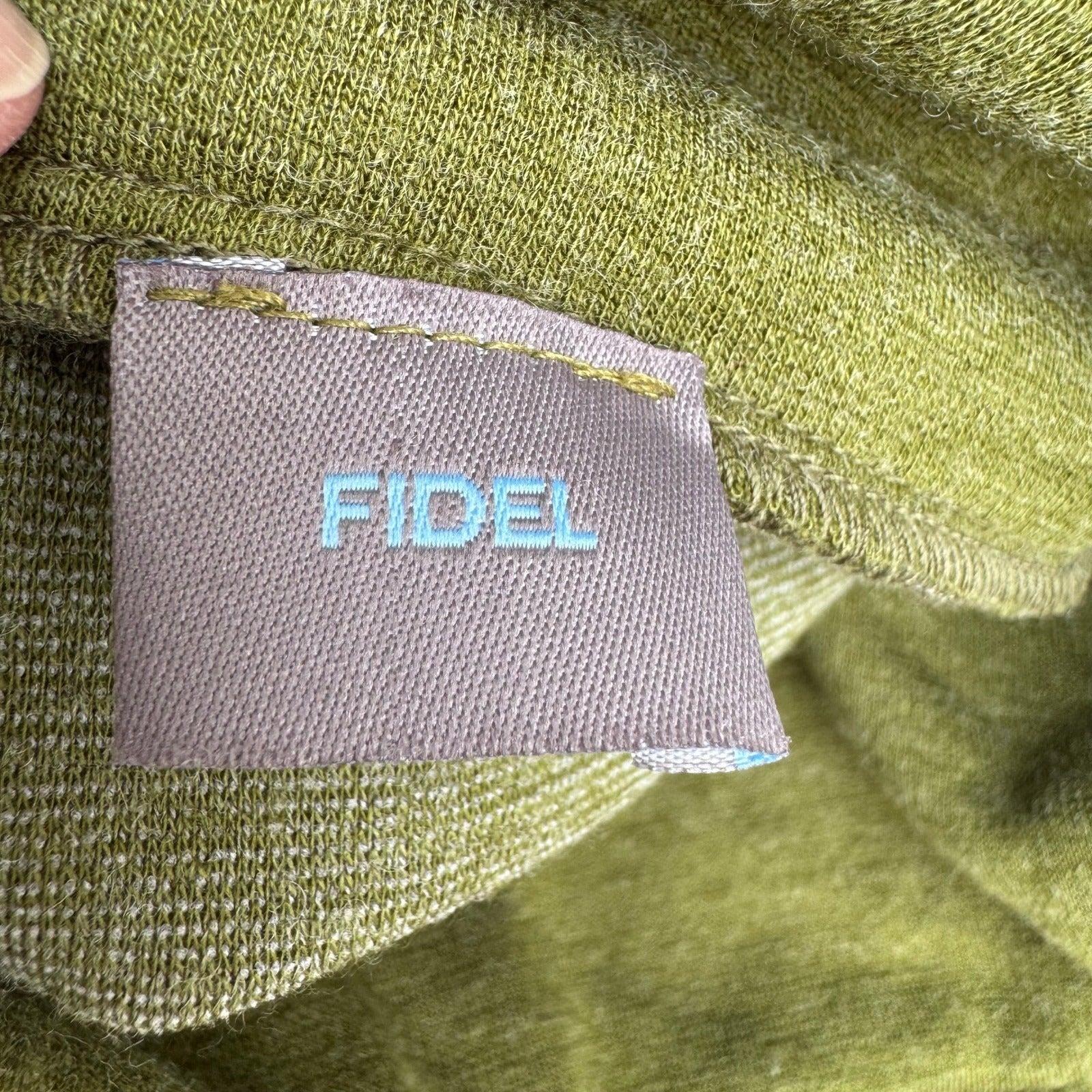 Fidel Y2K Minimalist Layering Cowl Neck Asymmetrical Tulip Hem Knit Dress Olive