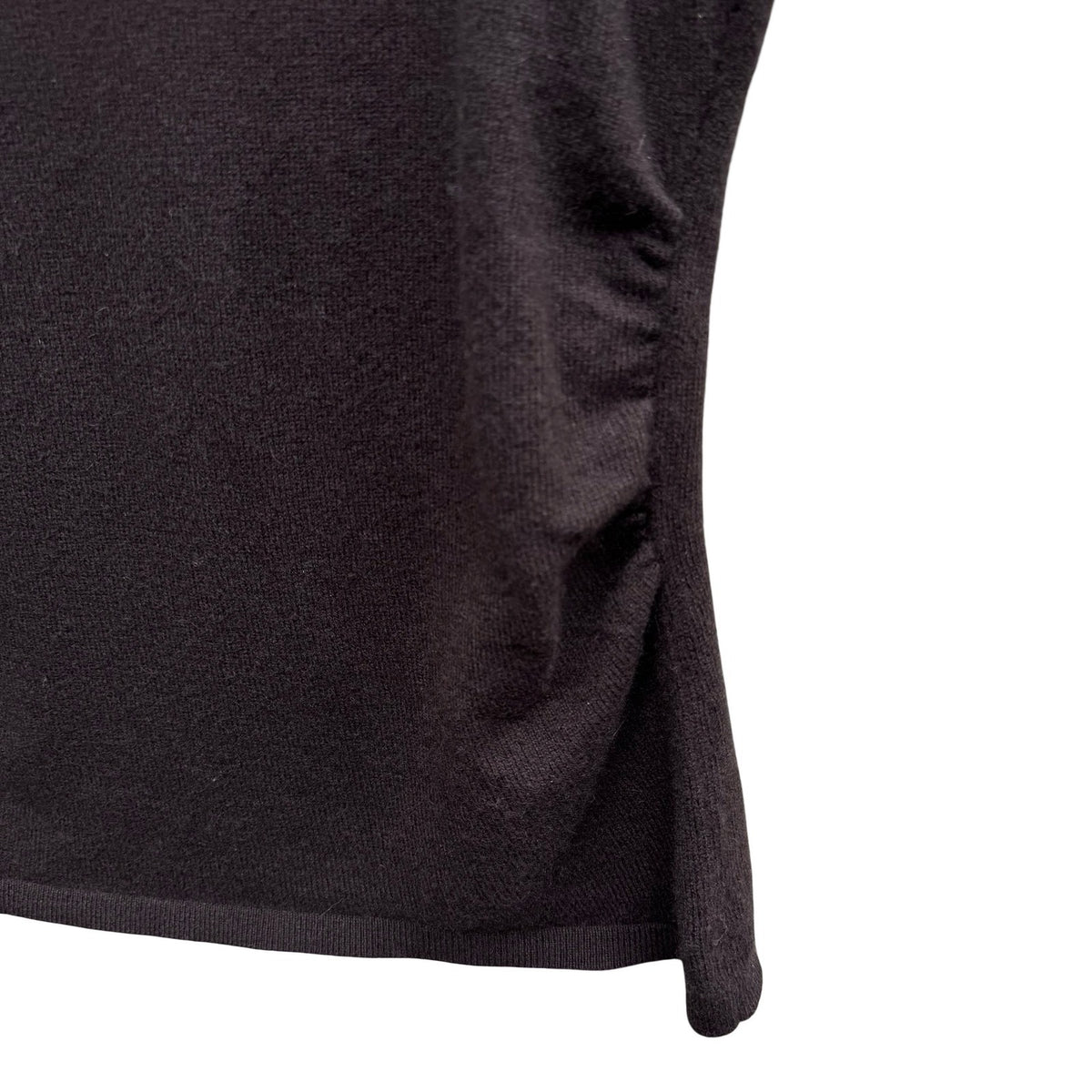 Ann Taylor Cashmere Quiet Luxury Minimalist Ruched Turtleneck Sweater Brown M