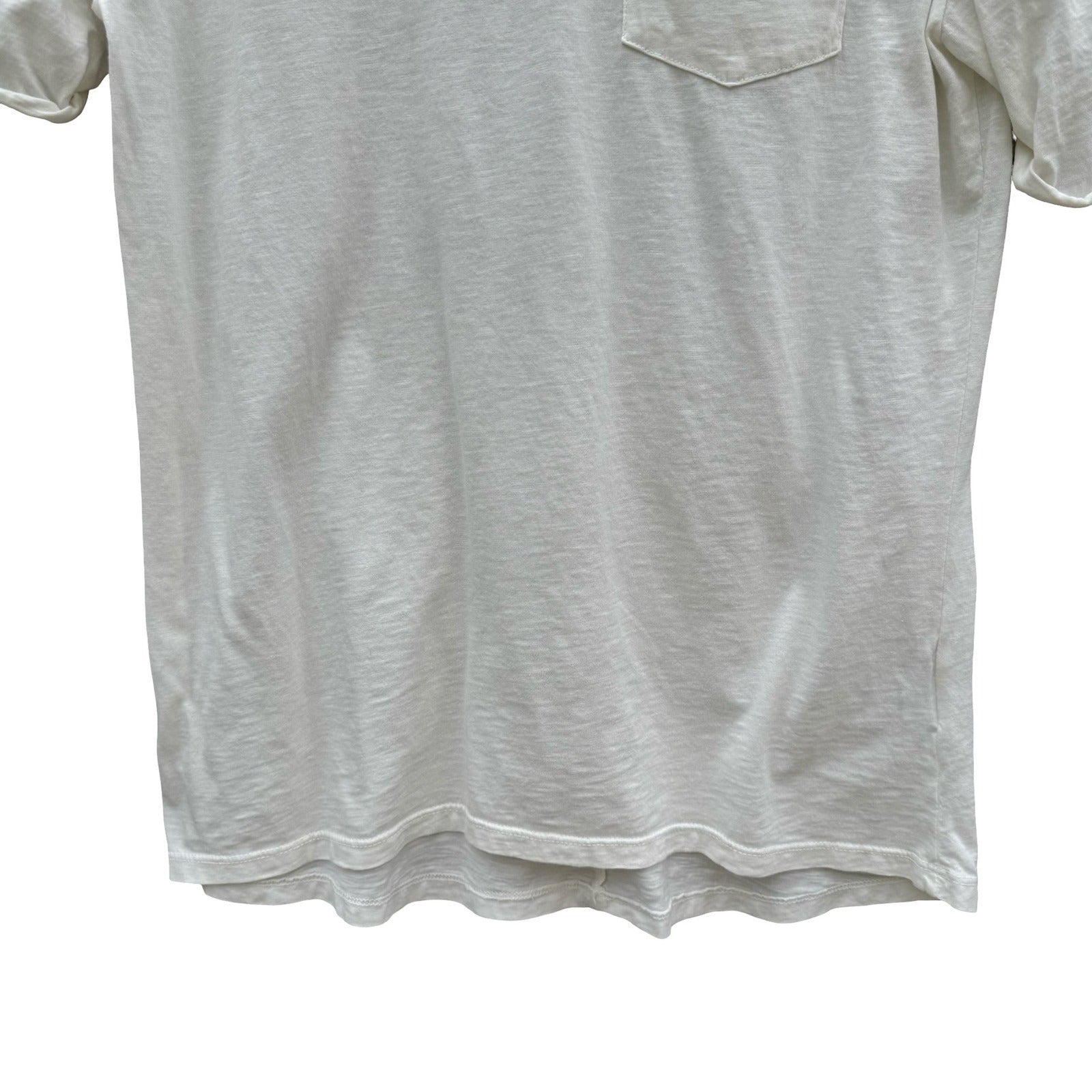 American Giant Womens White Supima Cotton Slub Pocket Tee Shirt Small Made USA