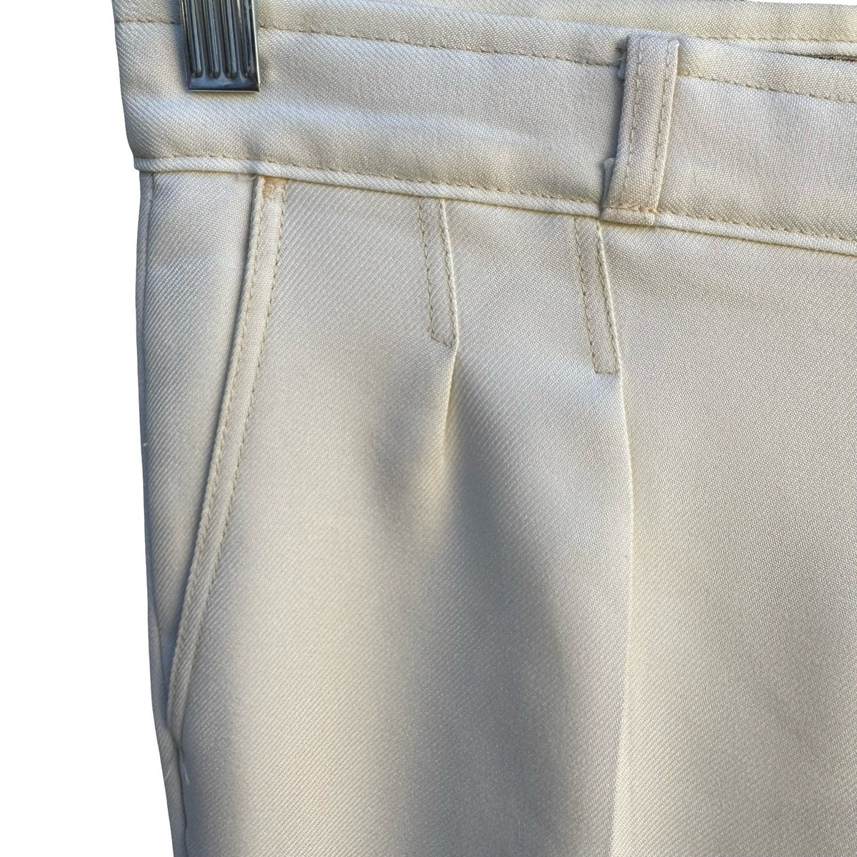 Angels Flight Tobias Kotzin Vintage 70s Cream Pleated Flare Leg Disco Pants 30