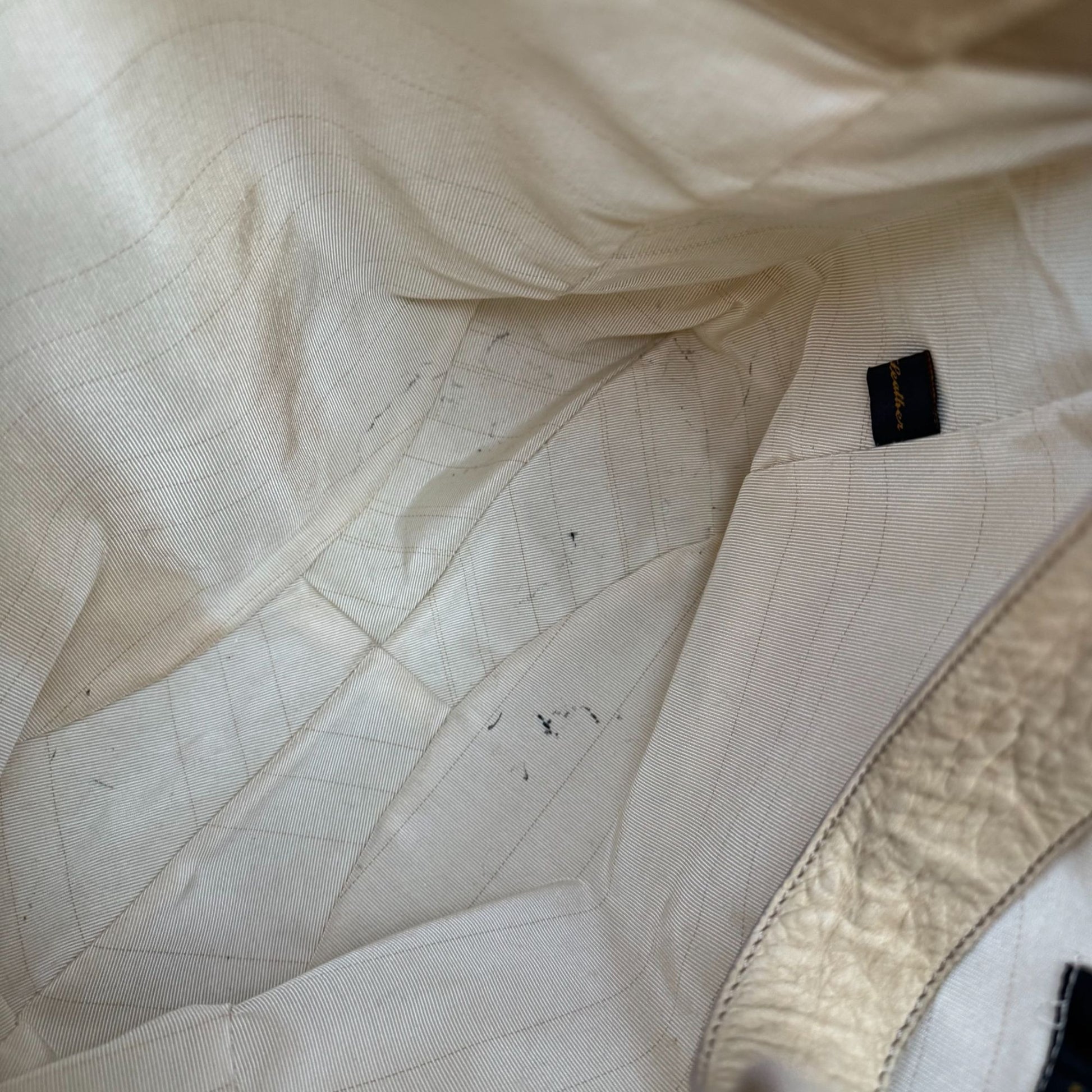 Donna Karan New York Tan Leather Hobo Shoulder Bag Brass Hardware Made In Italy