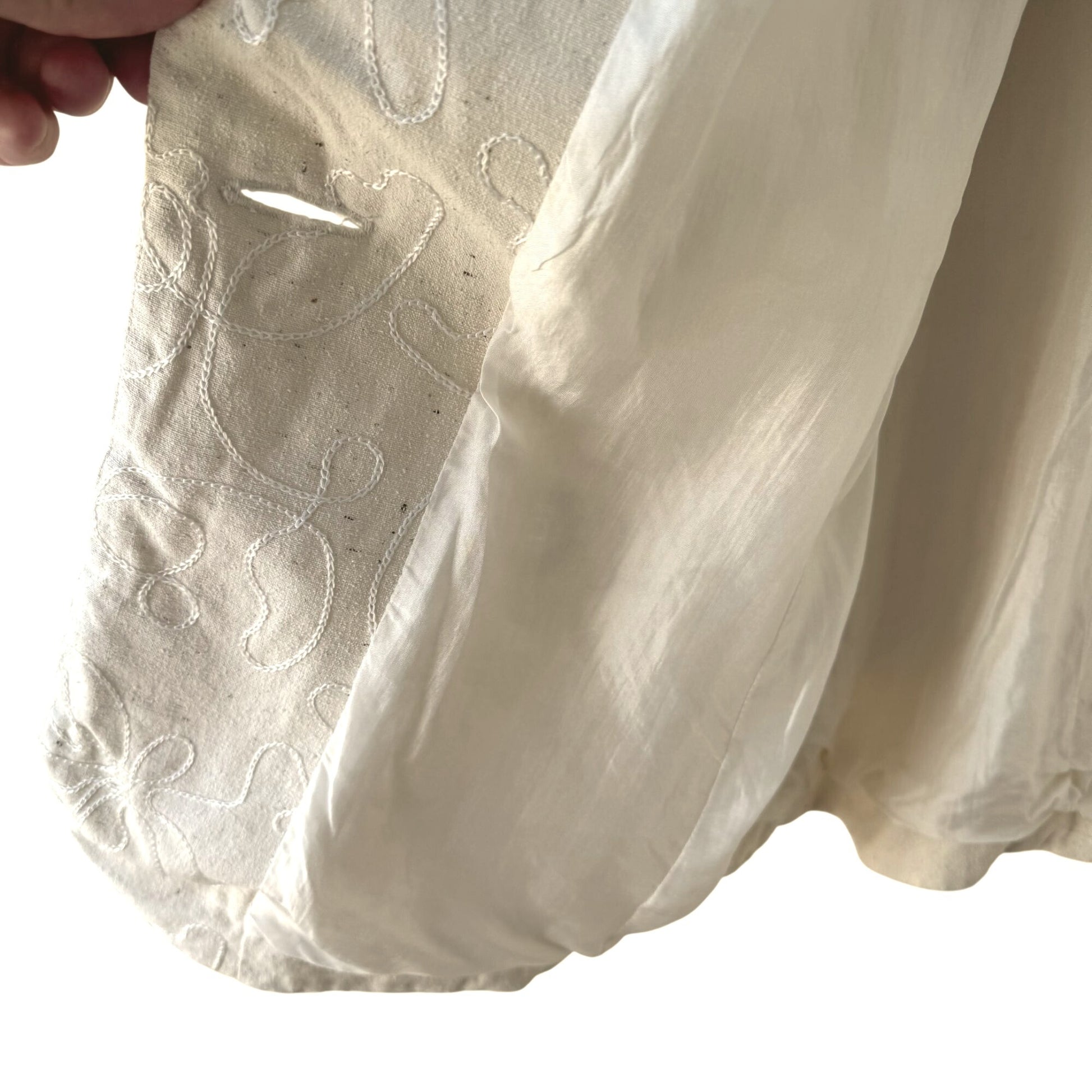 Lims Shanghai Vintage Womens Tan Silk 2-Piece Embroidered Jacket Tank Top Set M