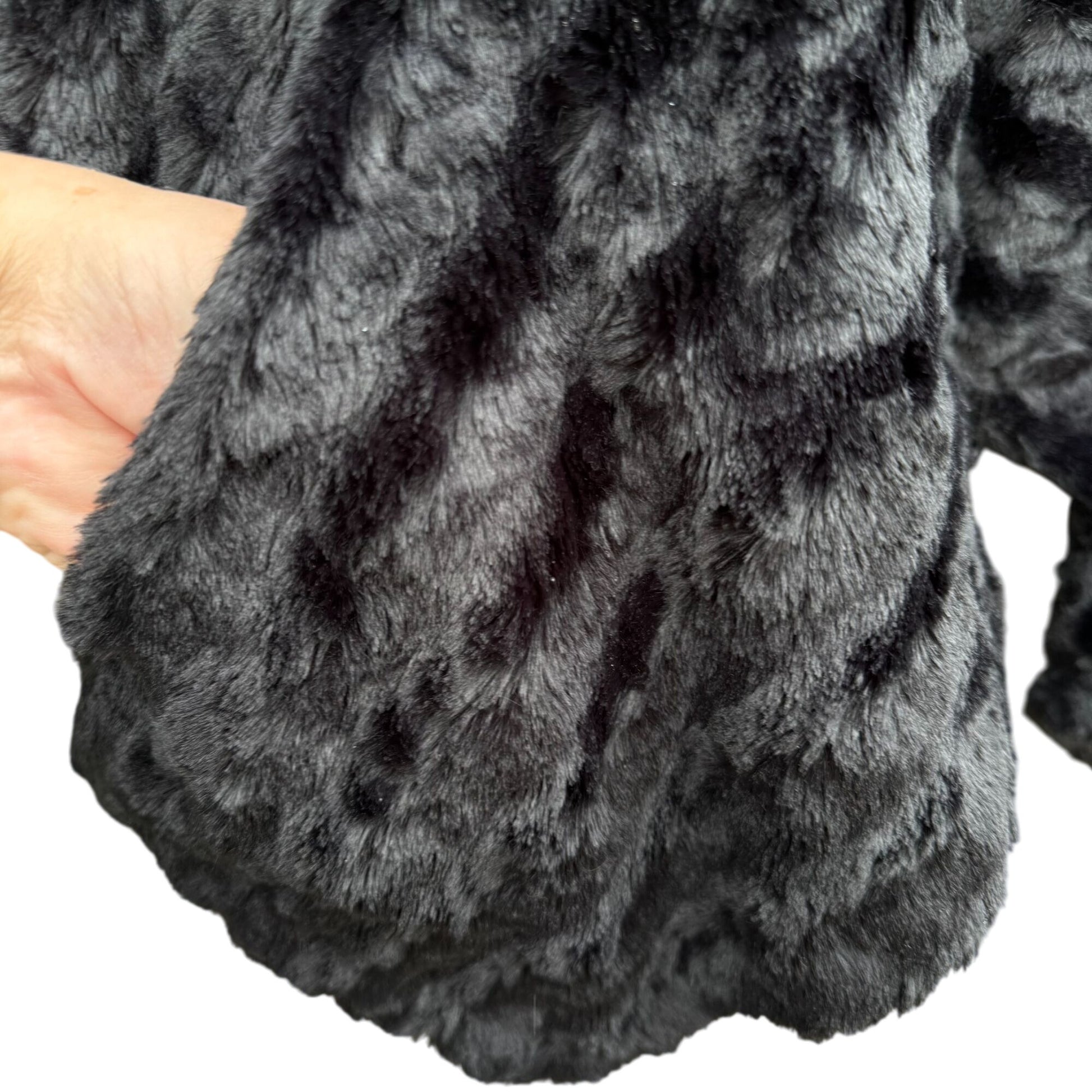 G By Giuliana Glam Black Faux Fur Drape Lined Super Soft Vest Soft Womens XS