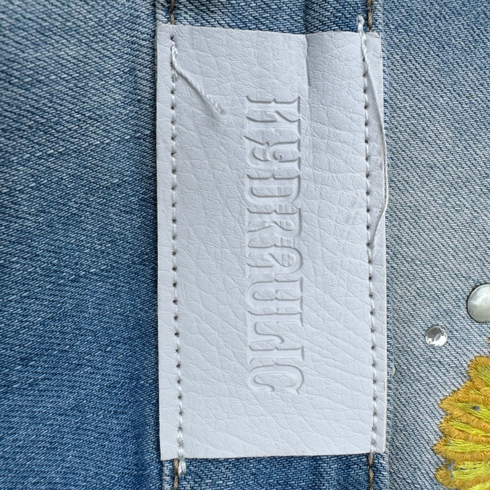 Hydraulic Nolita Curvy Bermuda Shorts Size 12 Sunflower Embroidered Pearl Denim