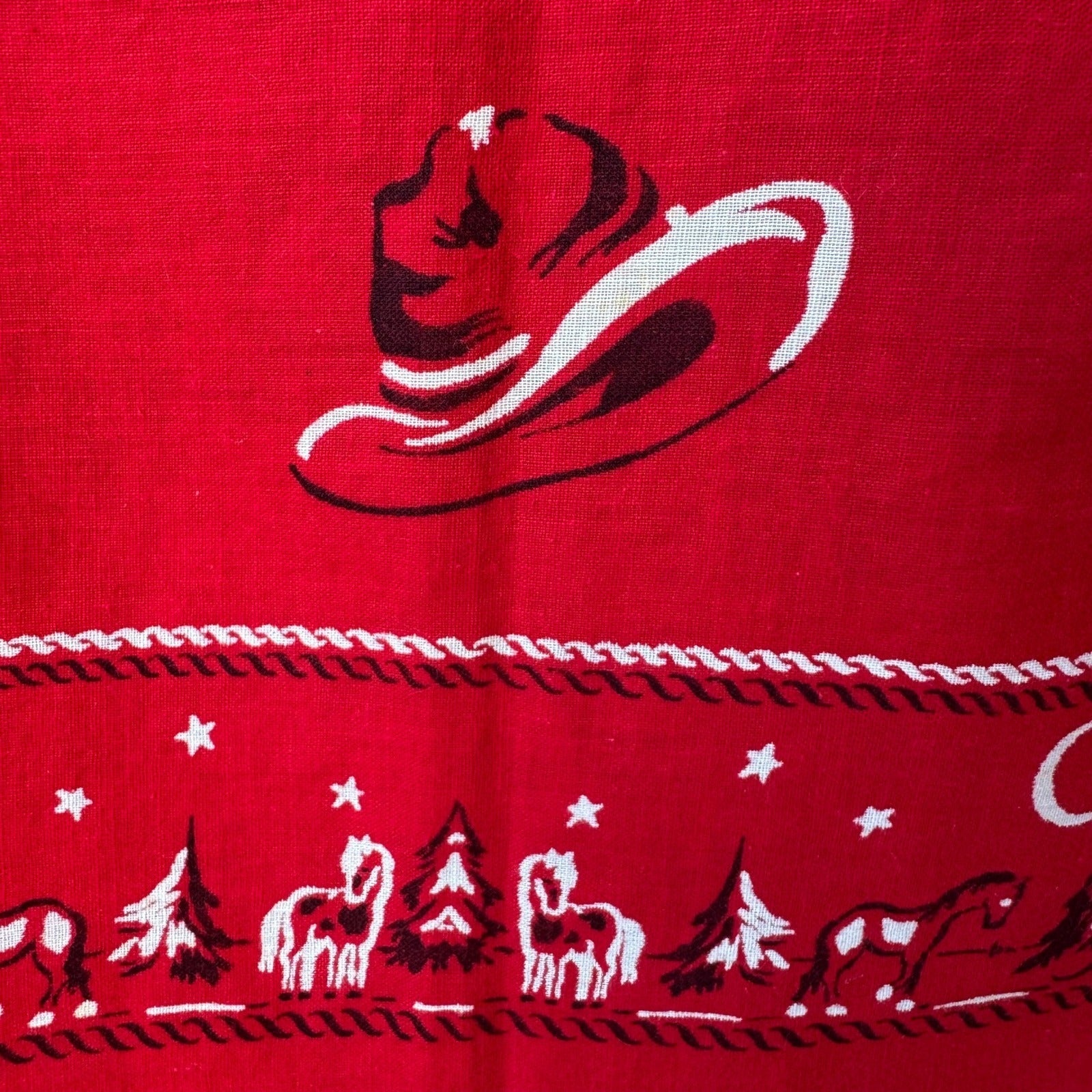 Swagger Vintage 50s Red Western Bronco Chuck Wagon Cotton Bandana Neckerchief