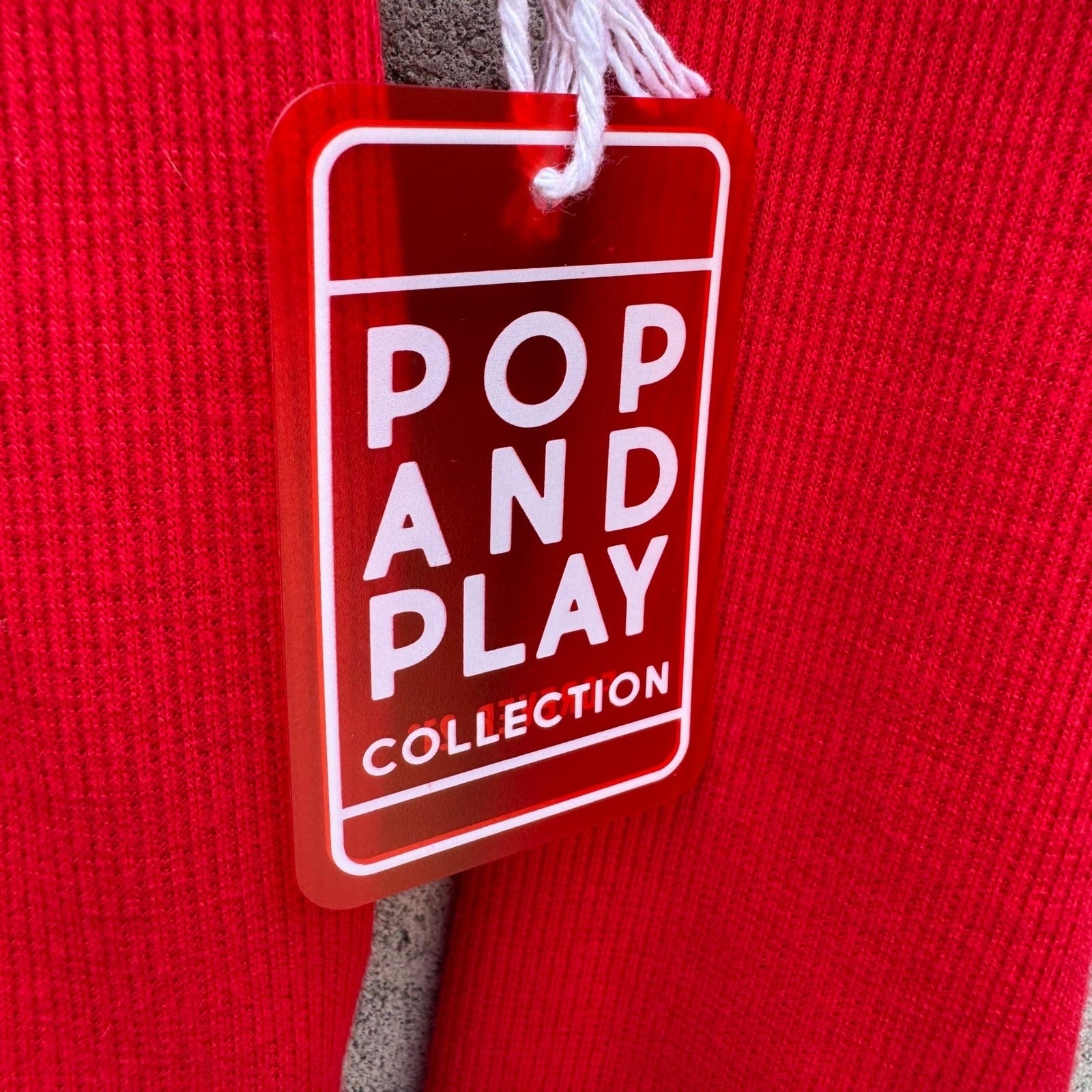 Forever 21 Pop and Play Red Ribbed Long Sleeve Ringer Tee Shirt Womens Med New