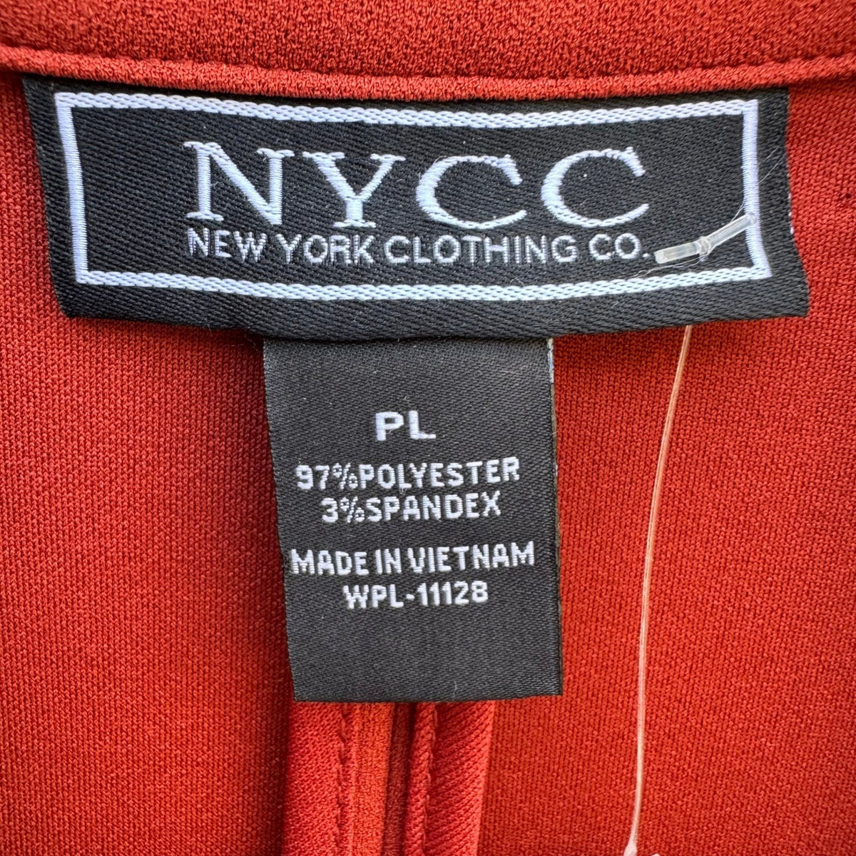 NYCC Preppy Pleated Waist Stretch Crepe Tailored Professional Blazer Red L NEW