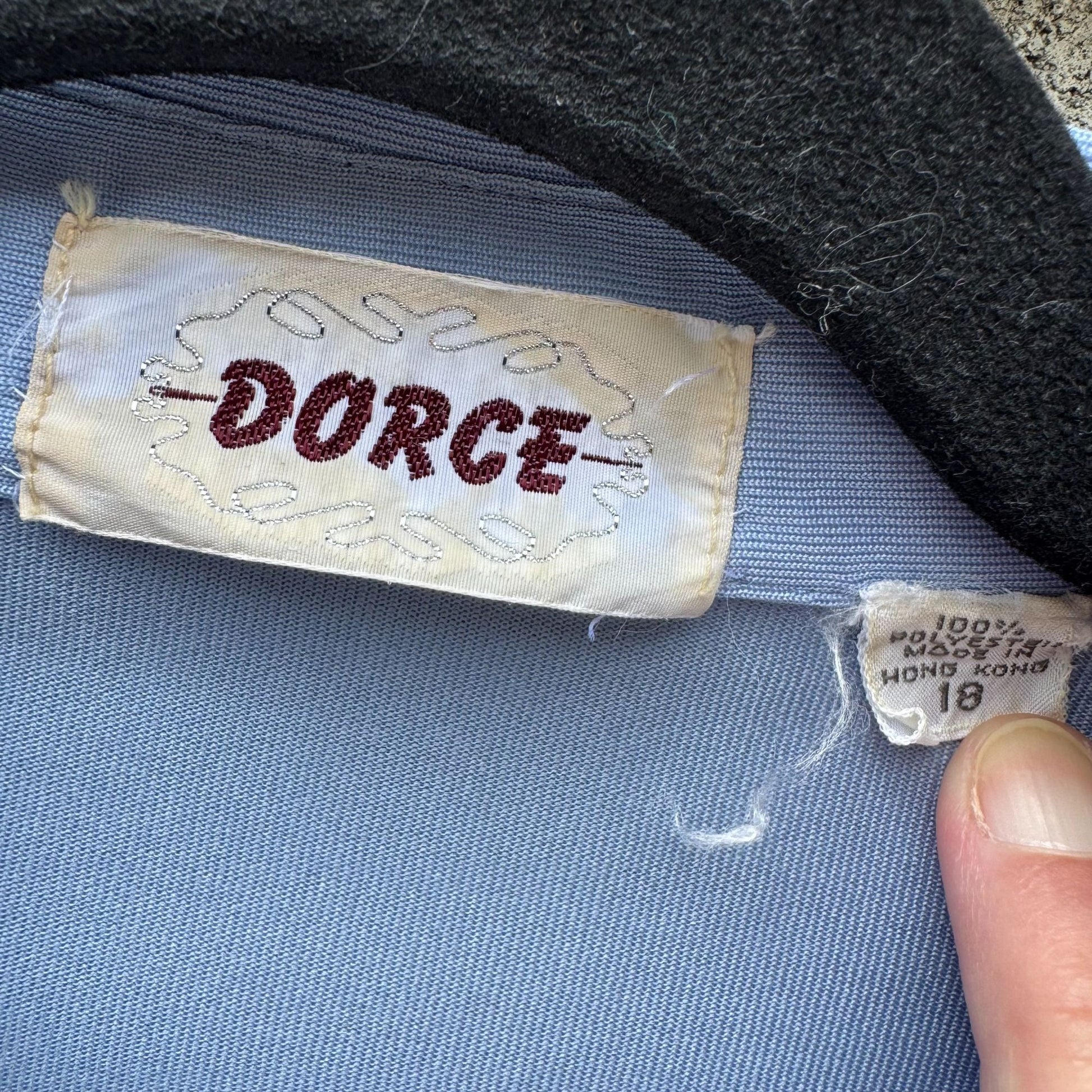 Dorce Vintage 70s Womens Light Blue Button-Up Long Sleeve Shirt Blouse Top 16