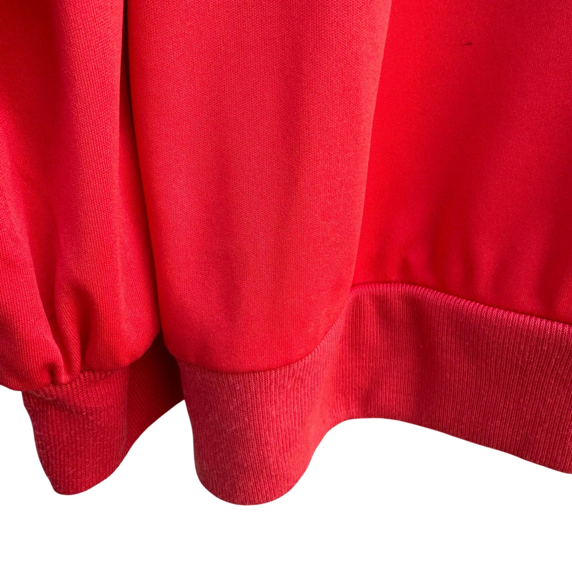 Yours ASAP Vintage Womens Red Black Tartan Plaid Mock Neck Sweatshirt Shirt Med