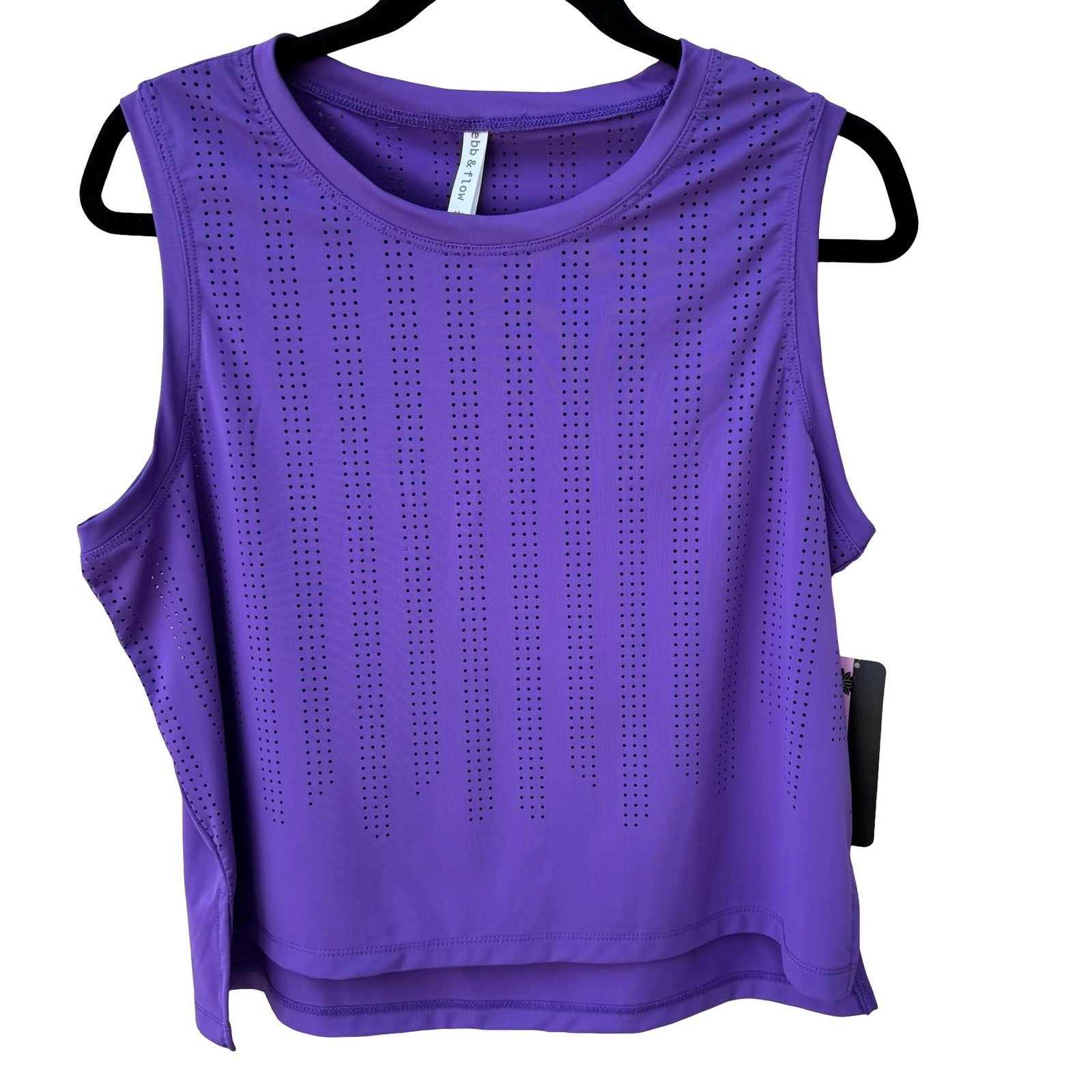 Ebb & Flow Lululemon Purple Perforated Sleeveless Athletic Tank L NEW Activewear