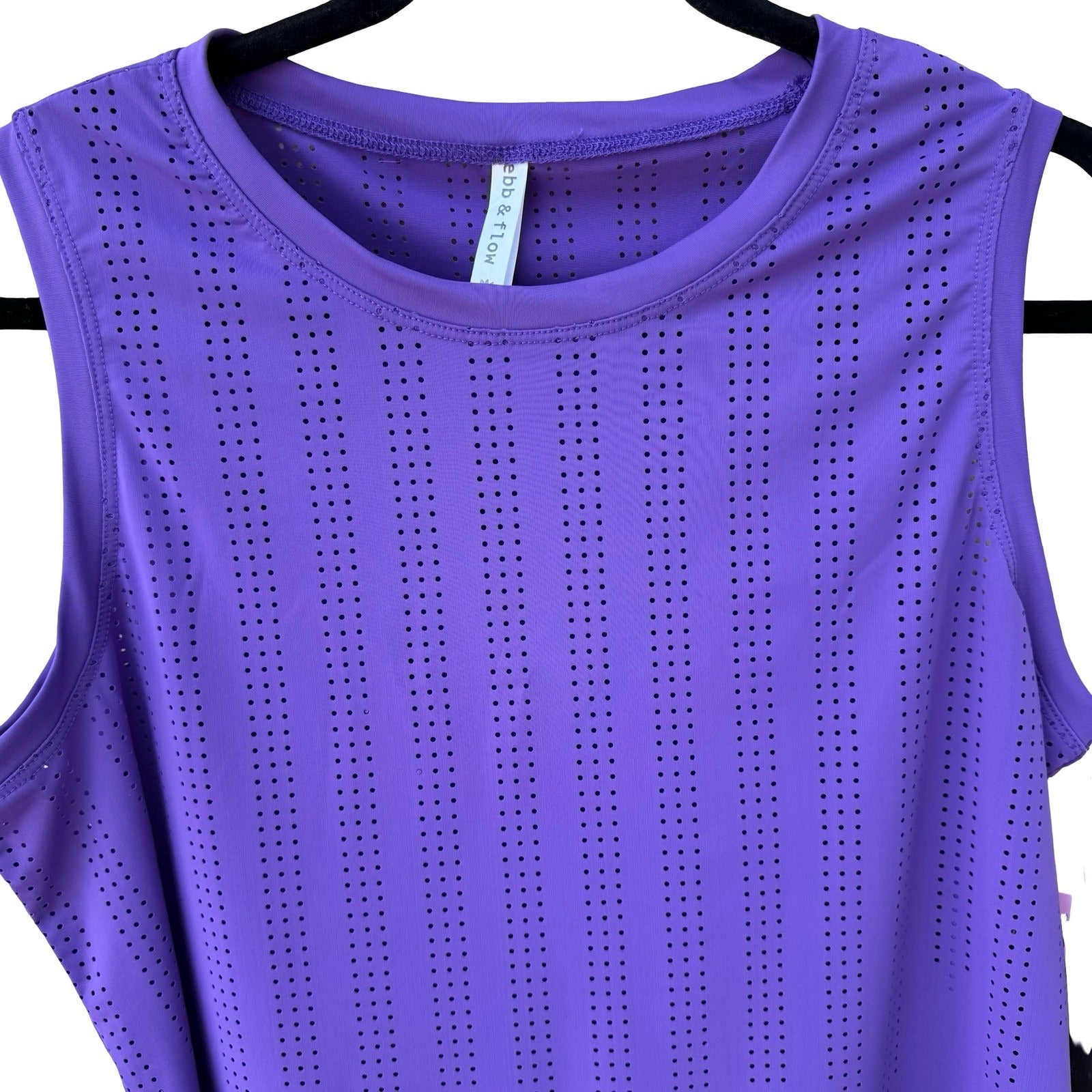 Ebb & Flow Lululemon Purple Perforated Sleeveless Athletic Tank L NEW Activewear