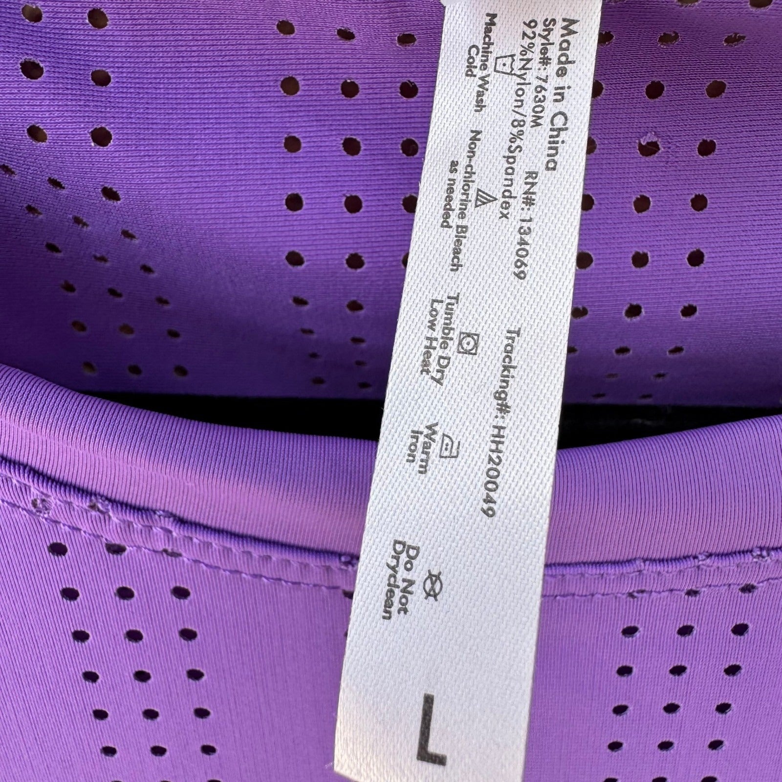 Ebb & Flow Lululemon Purple Perforated Sleeveless Athletic Tank L NEW Activewear