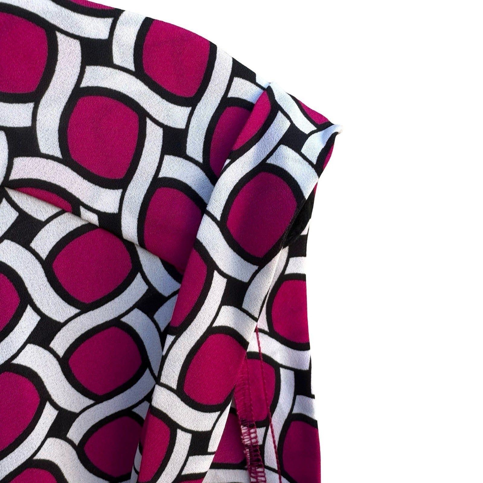 Nine West Careerwear Mod Professional Geometric Chain Link Sleeveless Blouse L