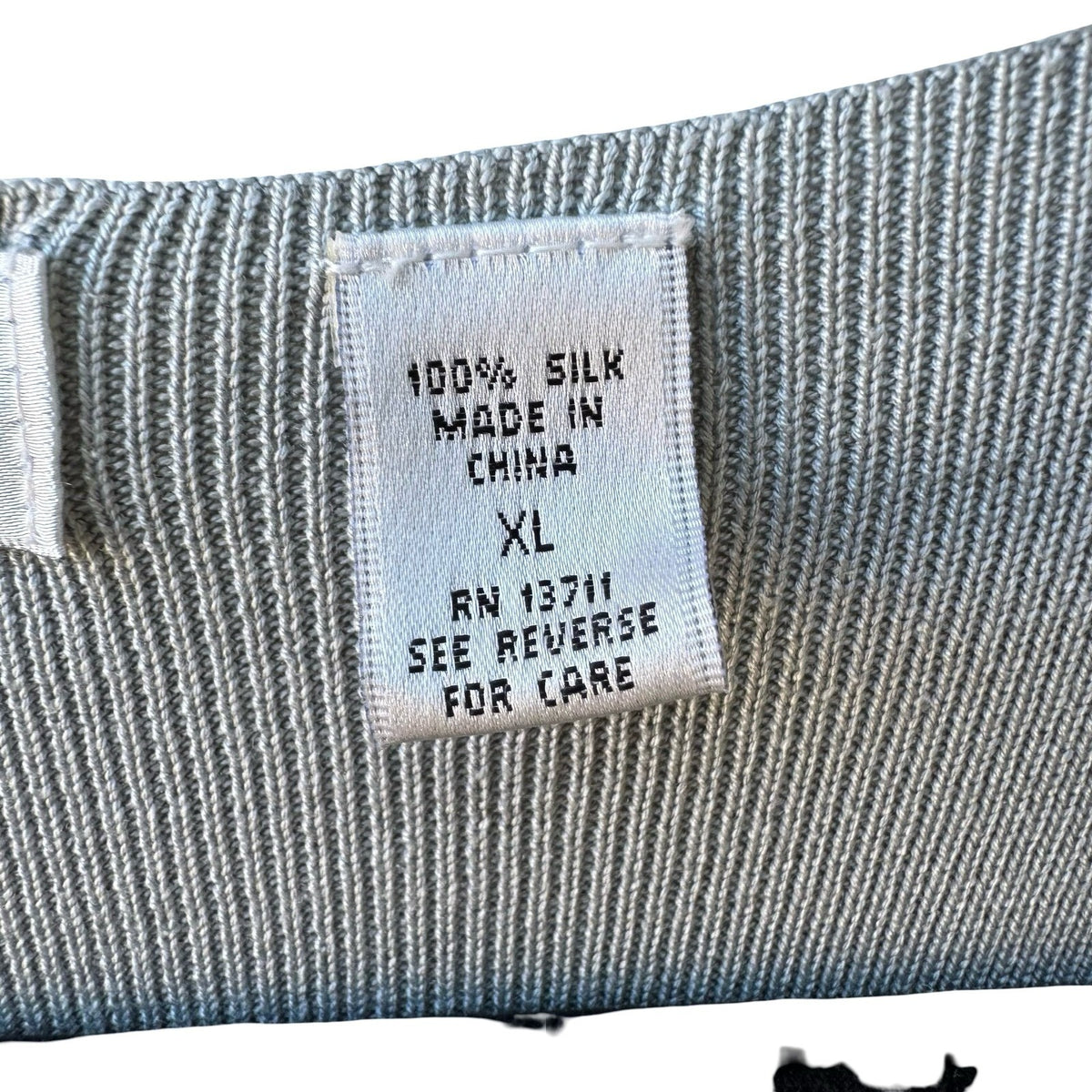 Valerie Stevens Pure Silk Square Neck Pointelle Knit Sweater Pastel Blue XL NEW