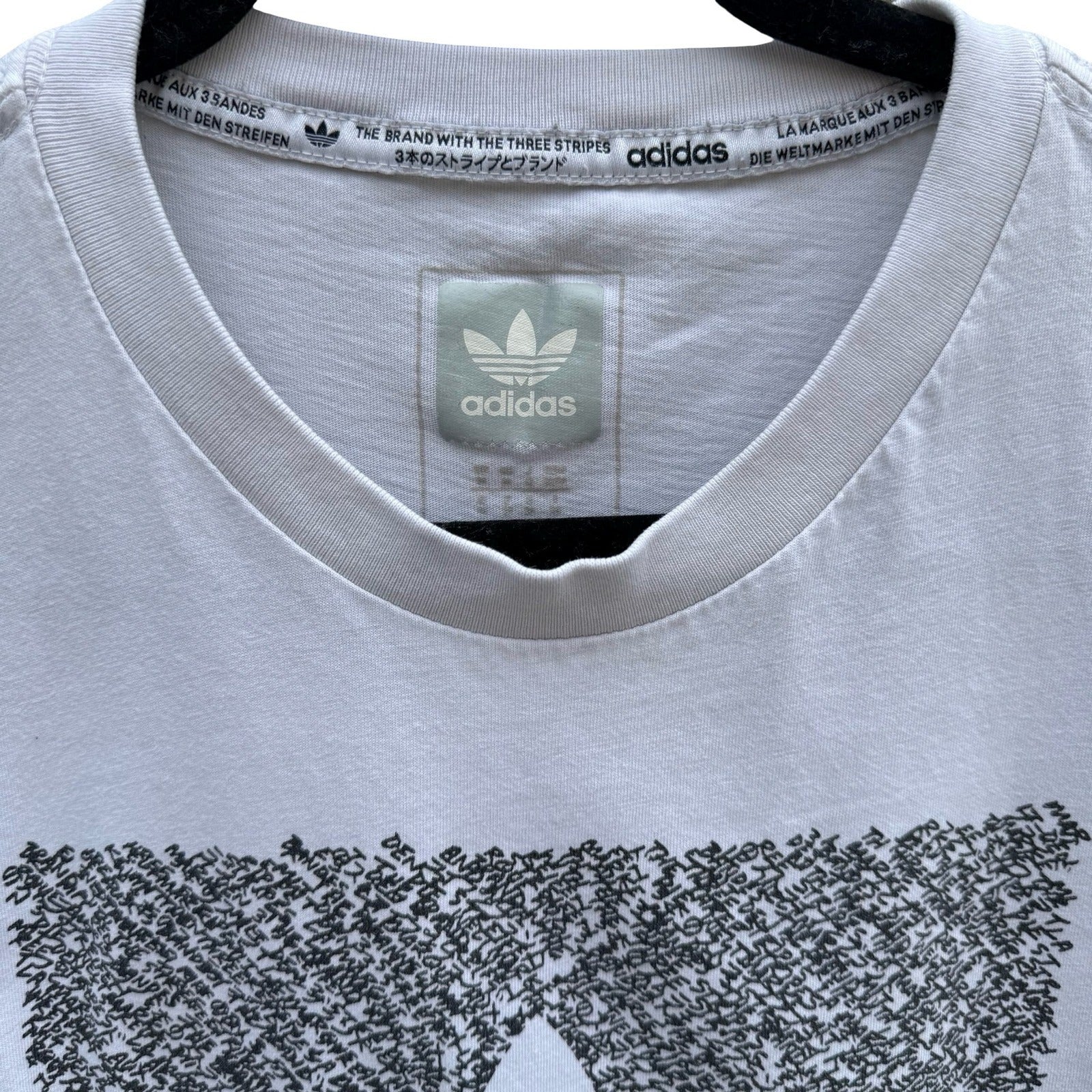 Adidas Originals Trefoil Box Graphic T-Shirt White Mens M Athleisure Streetwear