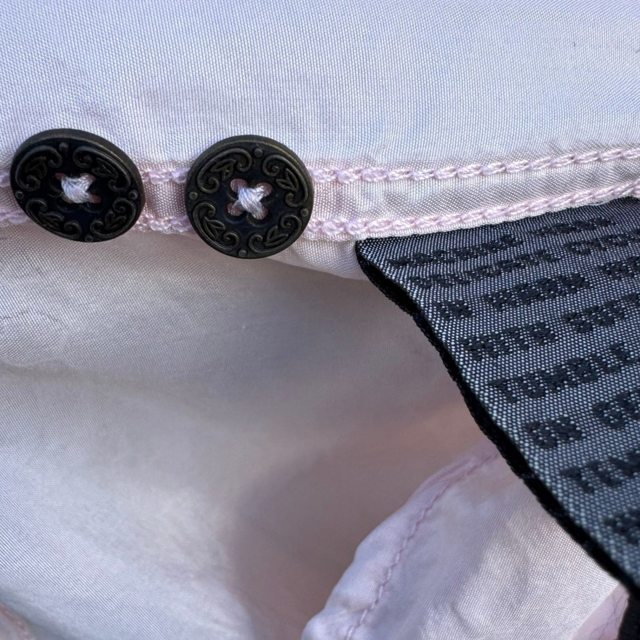 Lizwear Vintage Pale Pink 100% Silk Short Sleeve Button Down Safari Shirt Small