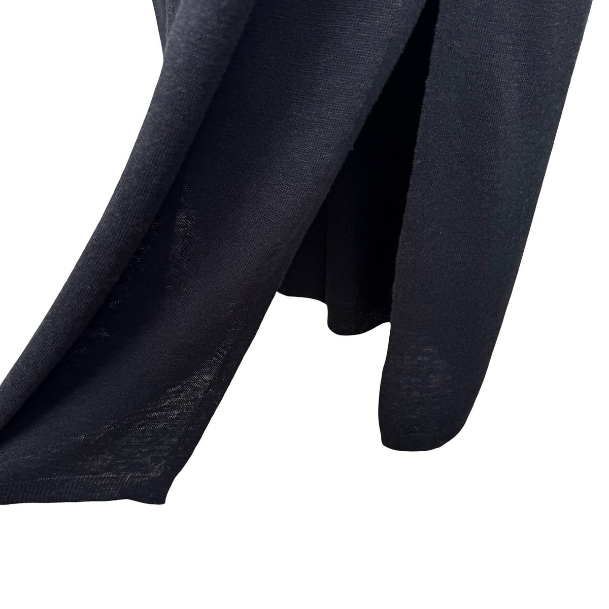 J Jill Minimalist Lagenlook V-Neck Knitwear Midi Sweater Dress Black Women L New