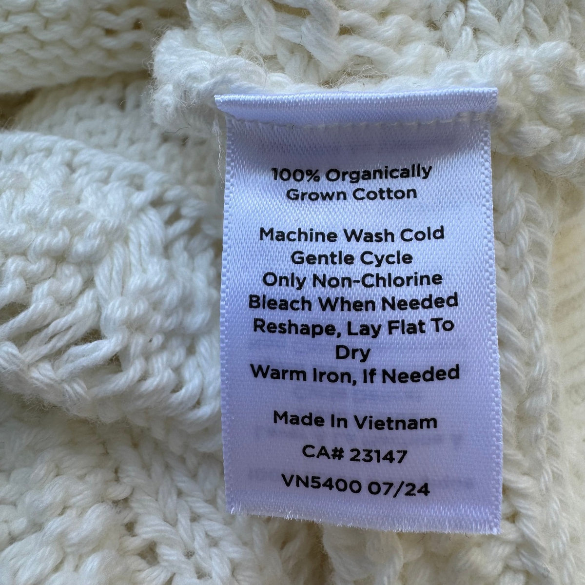 Haven Well Within Organic Cotton Cable Knit Mock Neck Sweater White Womens S
