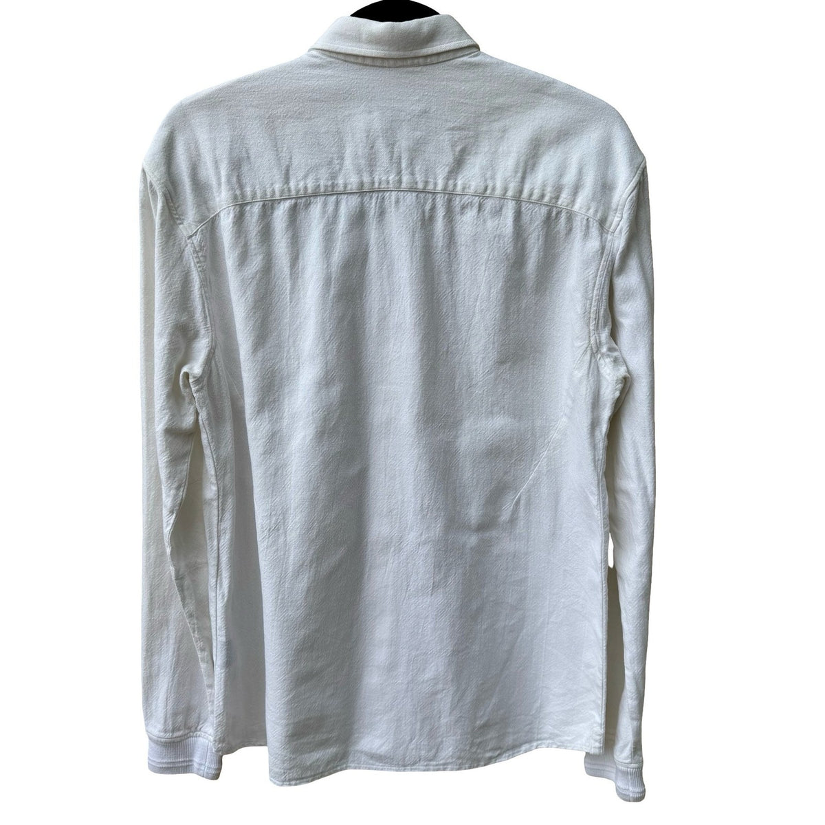 Balmain Paris Designer Luxury Minimalist Textured Cotton Shirt White Mens 41/M