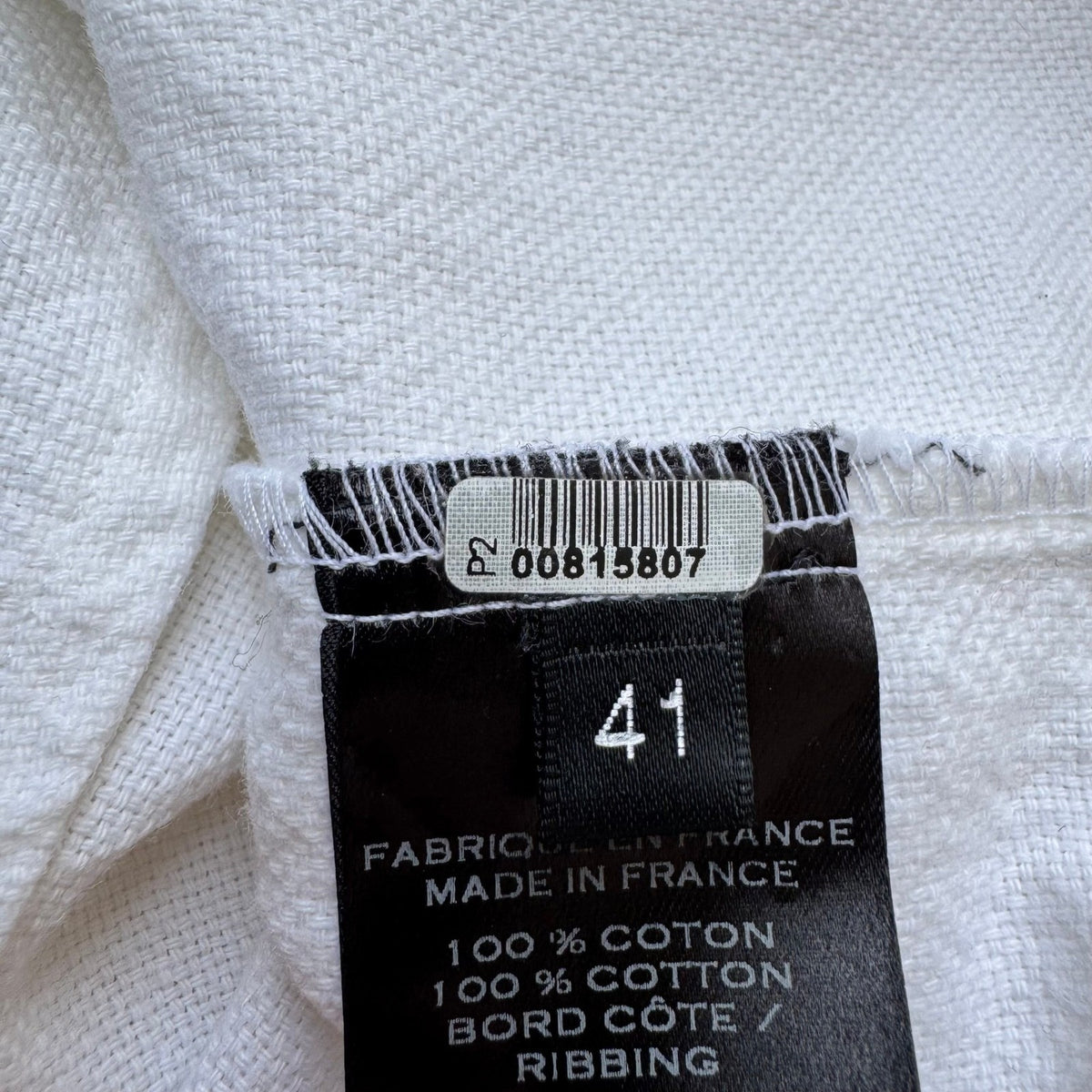 Balmain Paris Designer Luxury Minimalist Textured Cotton Shirt White Mens 41/M