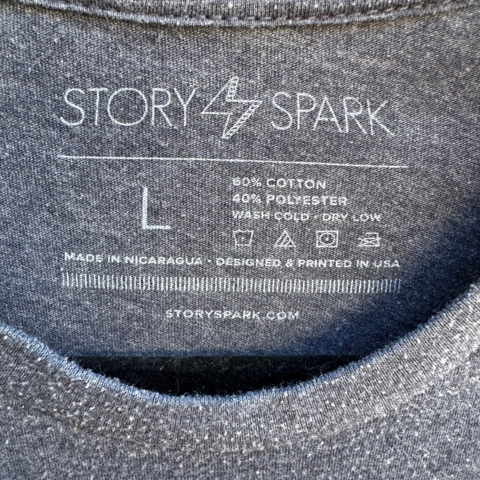 Story Spark Boooost Rocket Sloth Techwear Nerd Culture Indie Graphic Shirt L